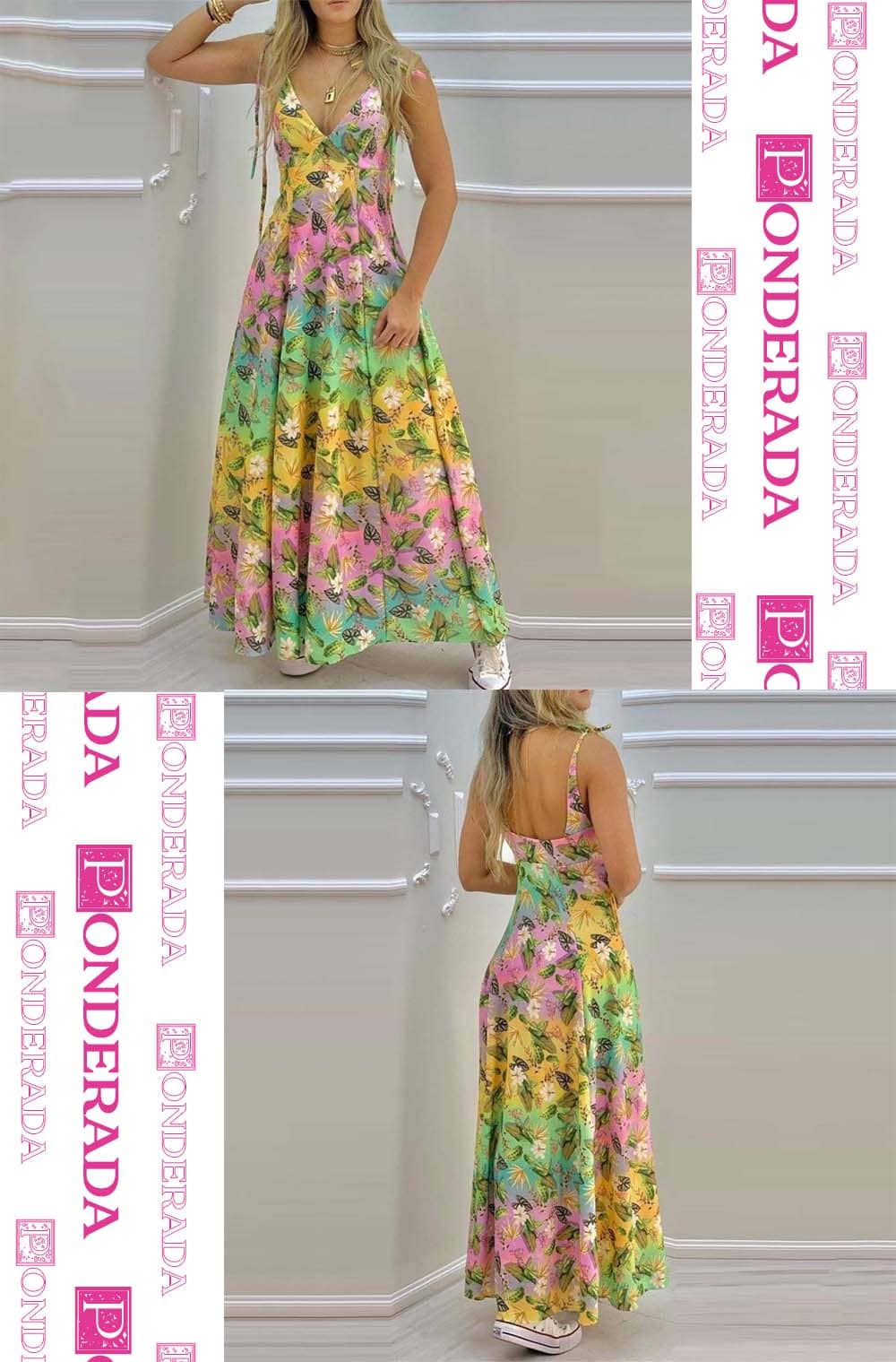 Vestido Longo Borboletas Brenda