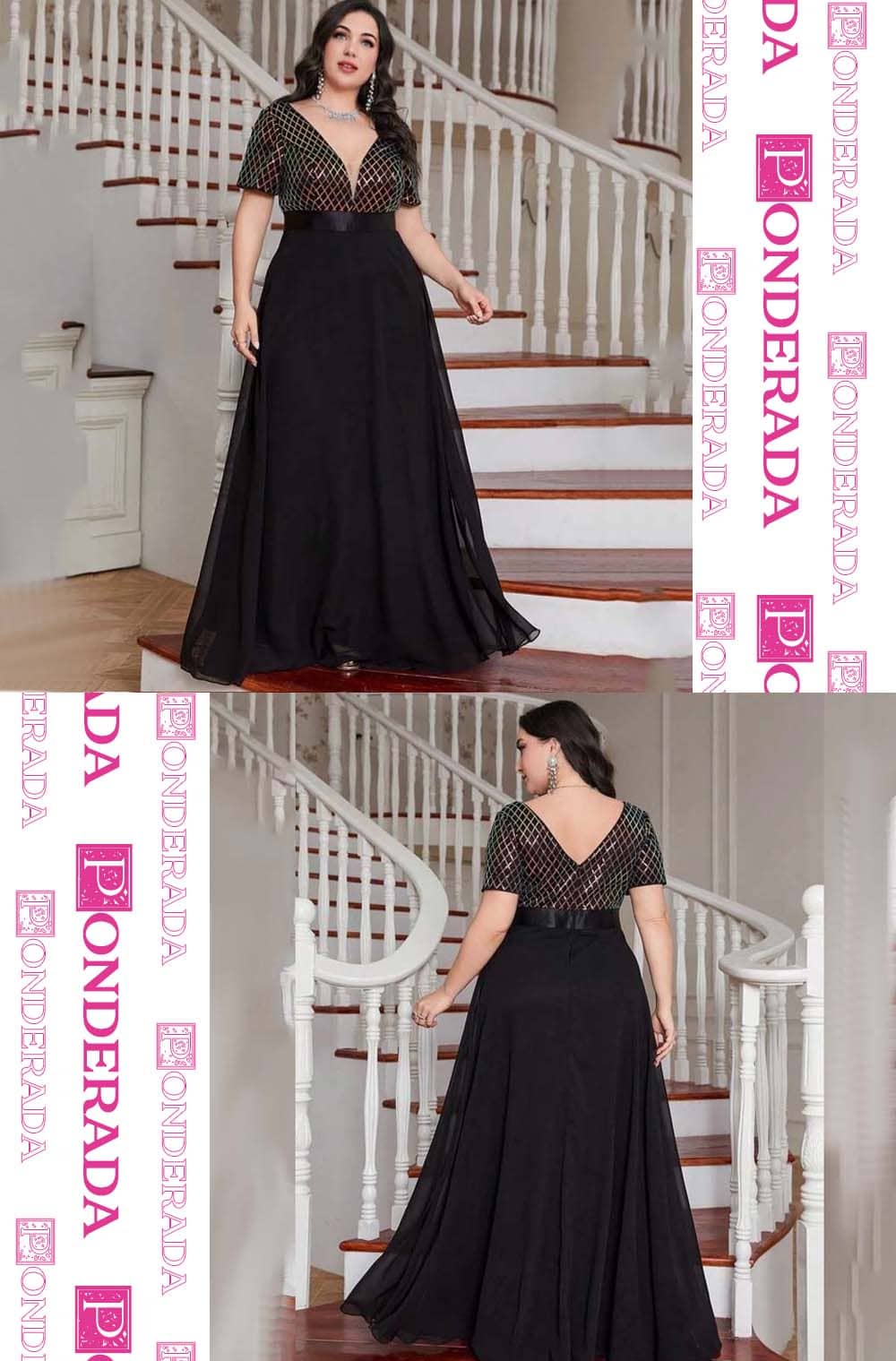 Vestido De Festa Plus Size Preto Malu