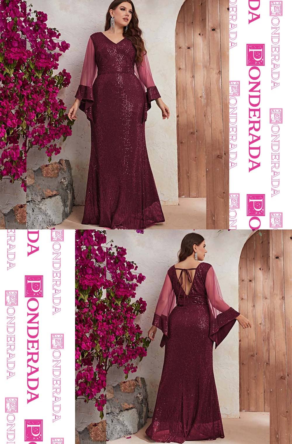 Vestido De Festa Plus Size Marsala Endira