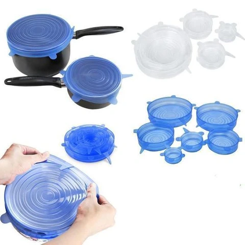 tampa de silicone para potes e frutas polideia