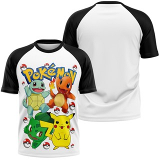 Camiseta Pokemon Pikachu Bulbasaur Squirtle Chamander