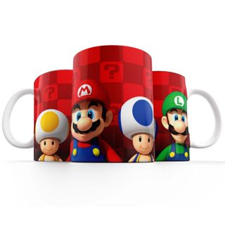 Caneca Estampa Sublimação Digital Super Mario