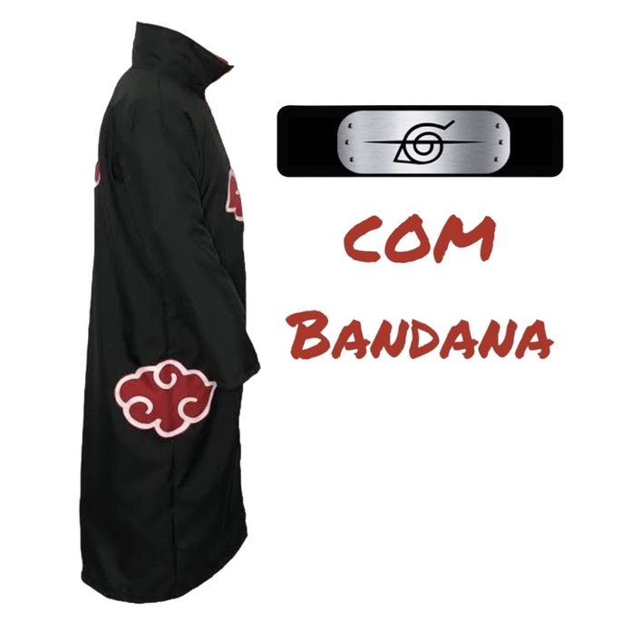 Fantasia Cosplay Manto akatsuki Com Bandana