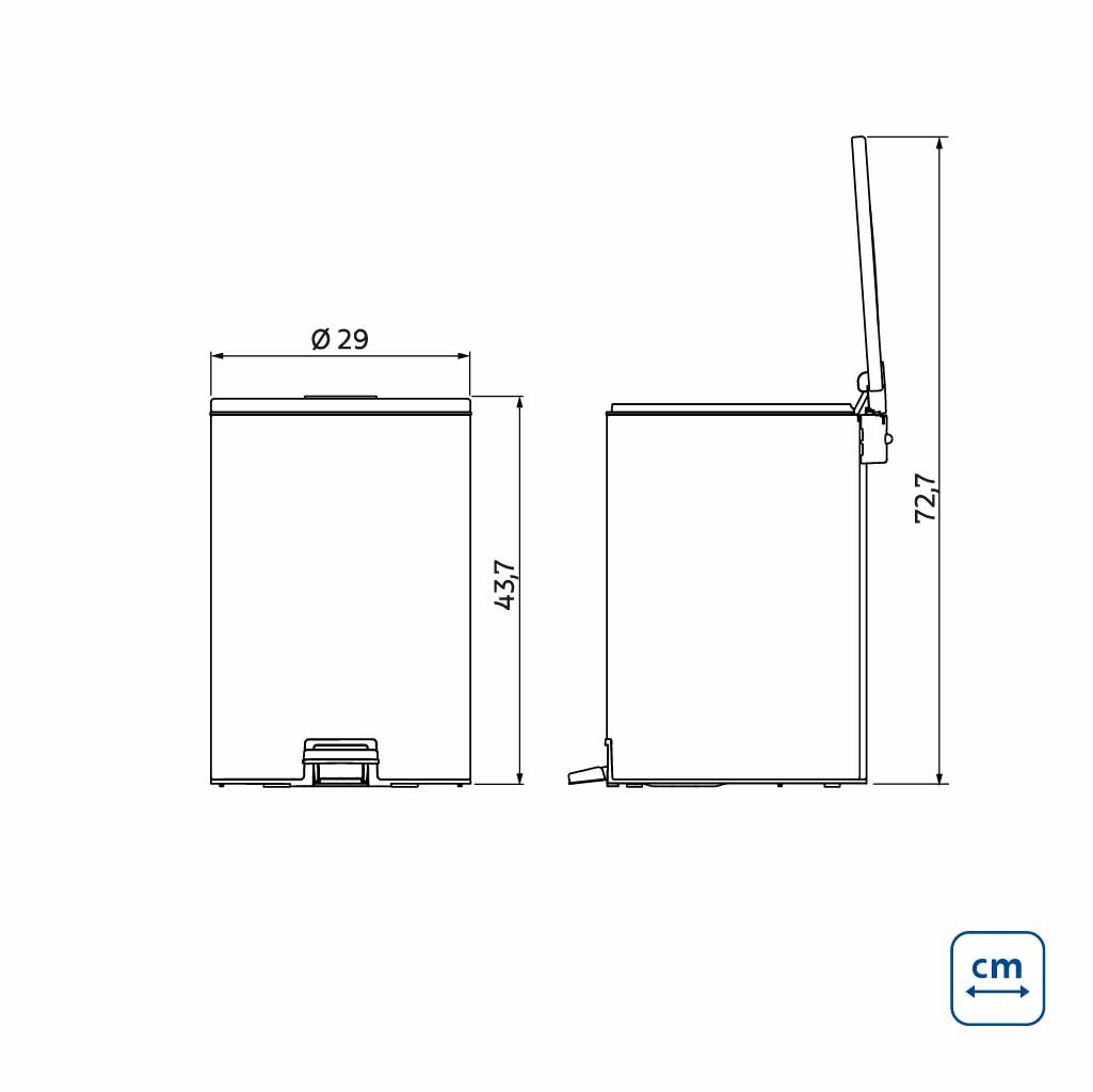 Lixeira Pedal 20L Tramontina Loop Aço Inox com Acabamento Polido e Balde Interno - foto 5