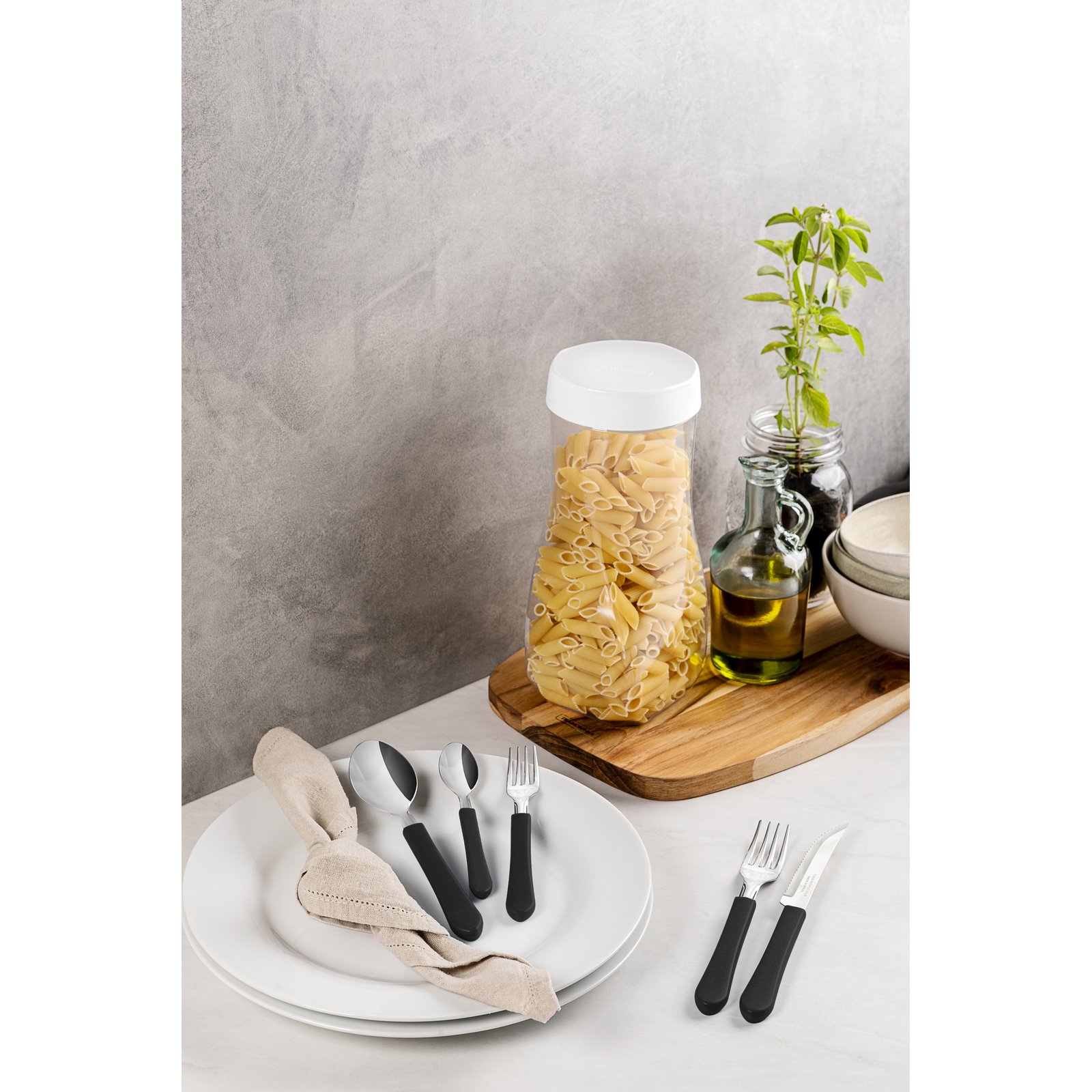 Faqueiro Tramontina Leme com Lâminas em Aço Inox e Cabos de Polipropileno Preto 20 Peças - foto 4