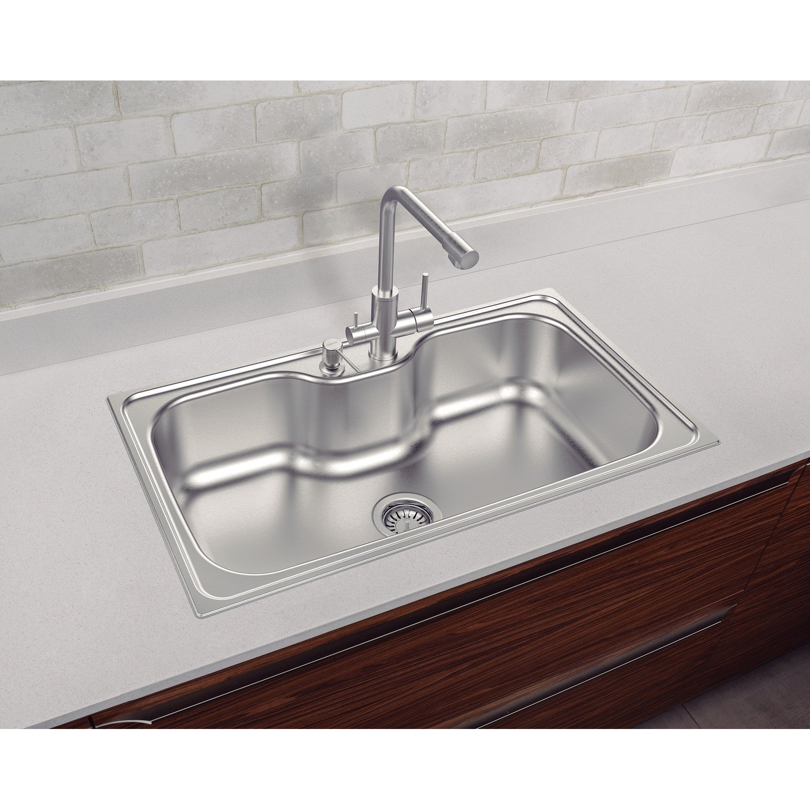 Cuba de Sobrepor Tramontina Morgana Maxi 78 Fx em Aço Inox com Acabamento Escovado com Válvula 86x50 Cm - foto 2