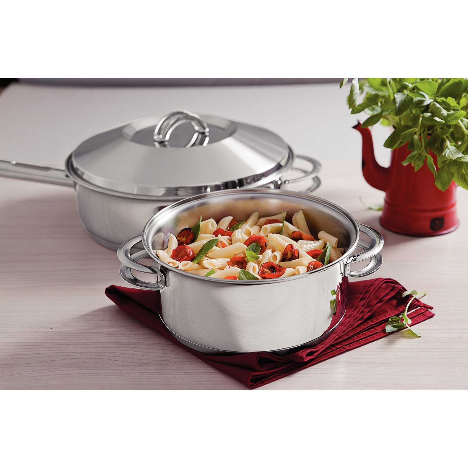 Caçarola Funda Tramontina Solar em Aço Inox com Fundo Triplo Tampa e Alças Ø 20 Cm 3,6 L - foto 3