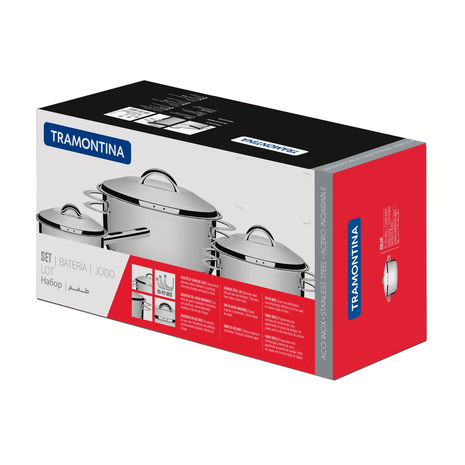 Jogo de Panelas Tramontina Solar em Aço Inox com Fundo Triplo 4 Peças - foto 8