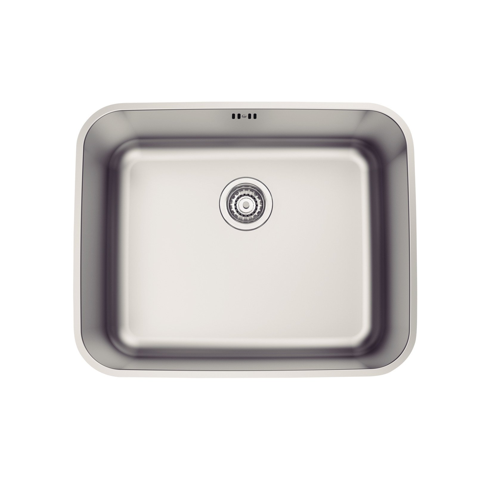 Cuba de Embutir Tramontina Dora 50 Bl R6 em Aço Inox Escovado com Válvula e Escape 50x40 Cm