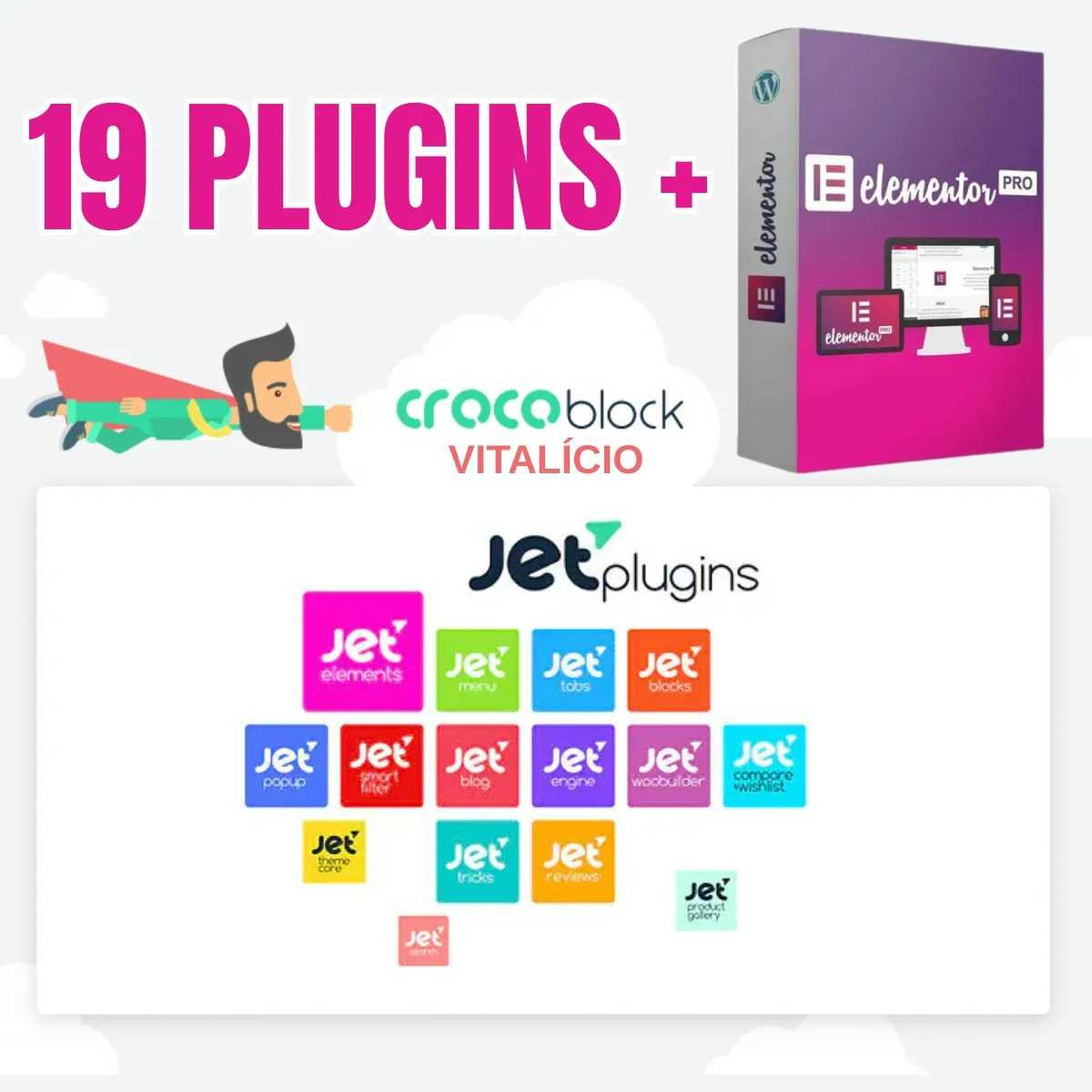 Pack Design Elementor Pro + 19 Plugins Jetengine