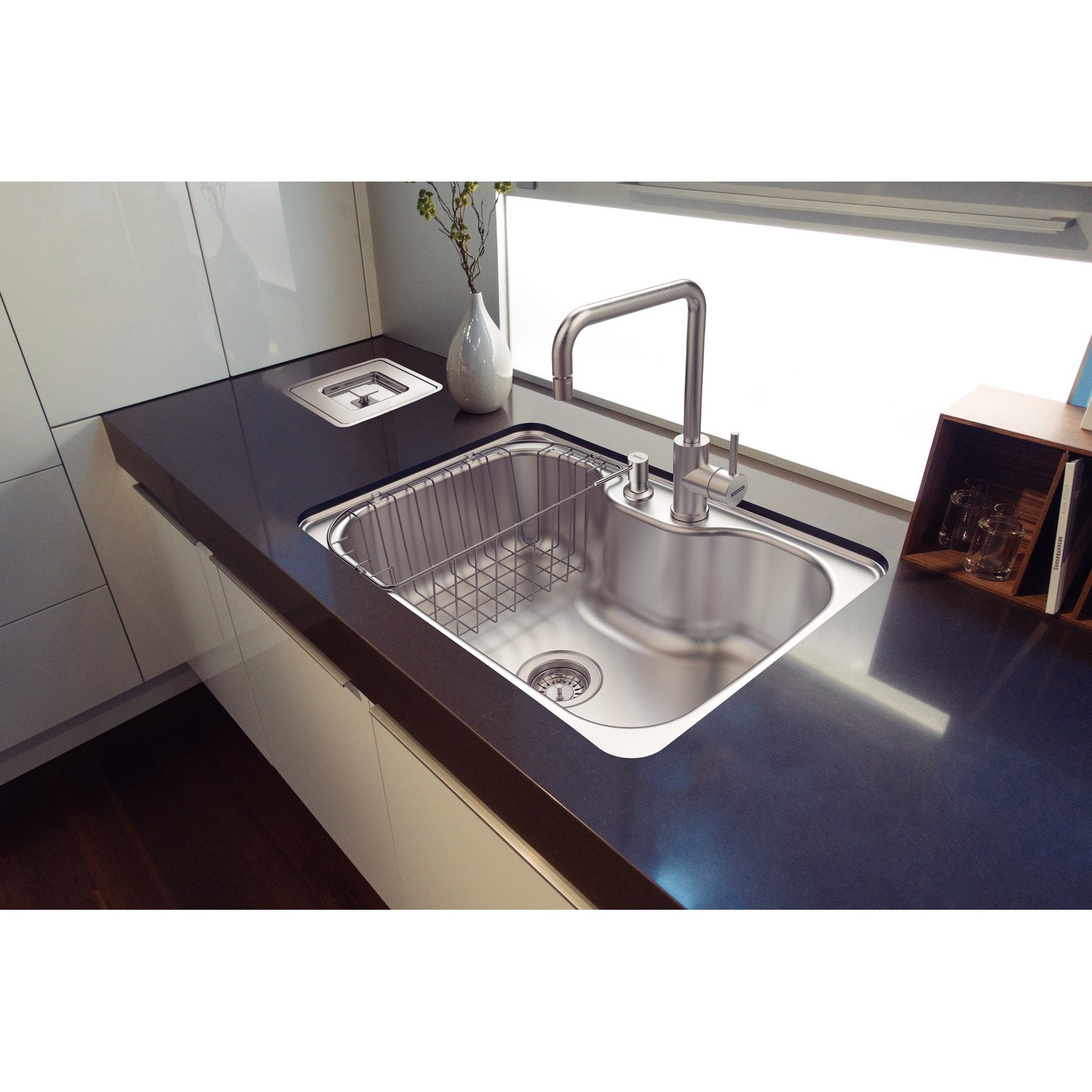 Cuba Tramontina Morgana 60 Fx Undermount em Aço Inox Escovado com Válvula, Dosador de Sabão e Cesto Aramado - foto 2