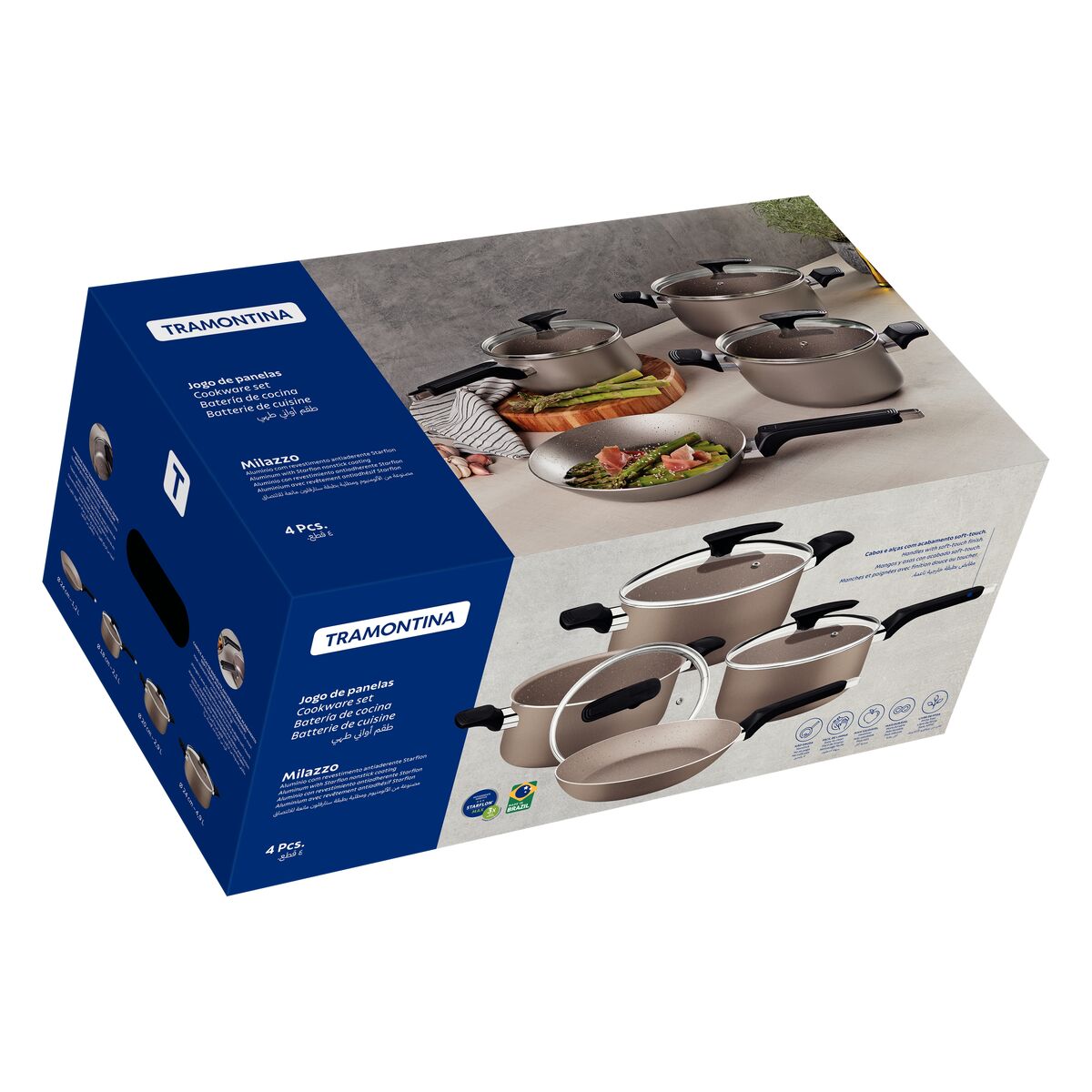 Jogo Panelas Tramontina Milazzo 4 Peças Aluminio Antiaderente Starflon Max - foto 9