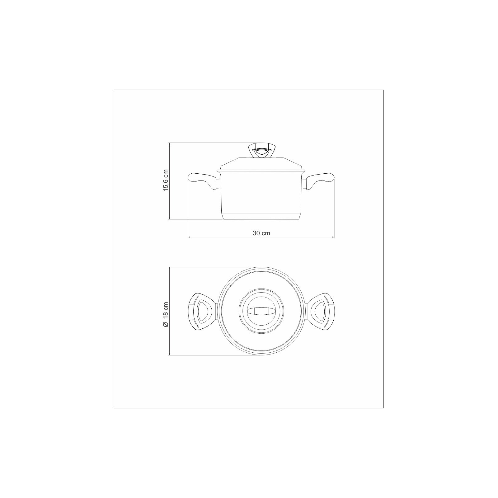 Caçarola Tramontina Solar Baquelite Funda em Aço Inox Fundo Triplo com Tampa Alças de Baquelite 16 Cm 1,8 L - foto 4