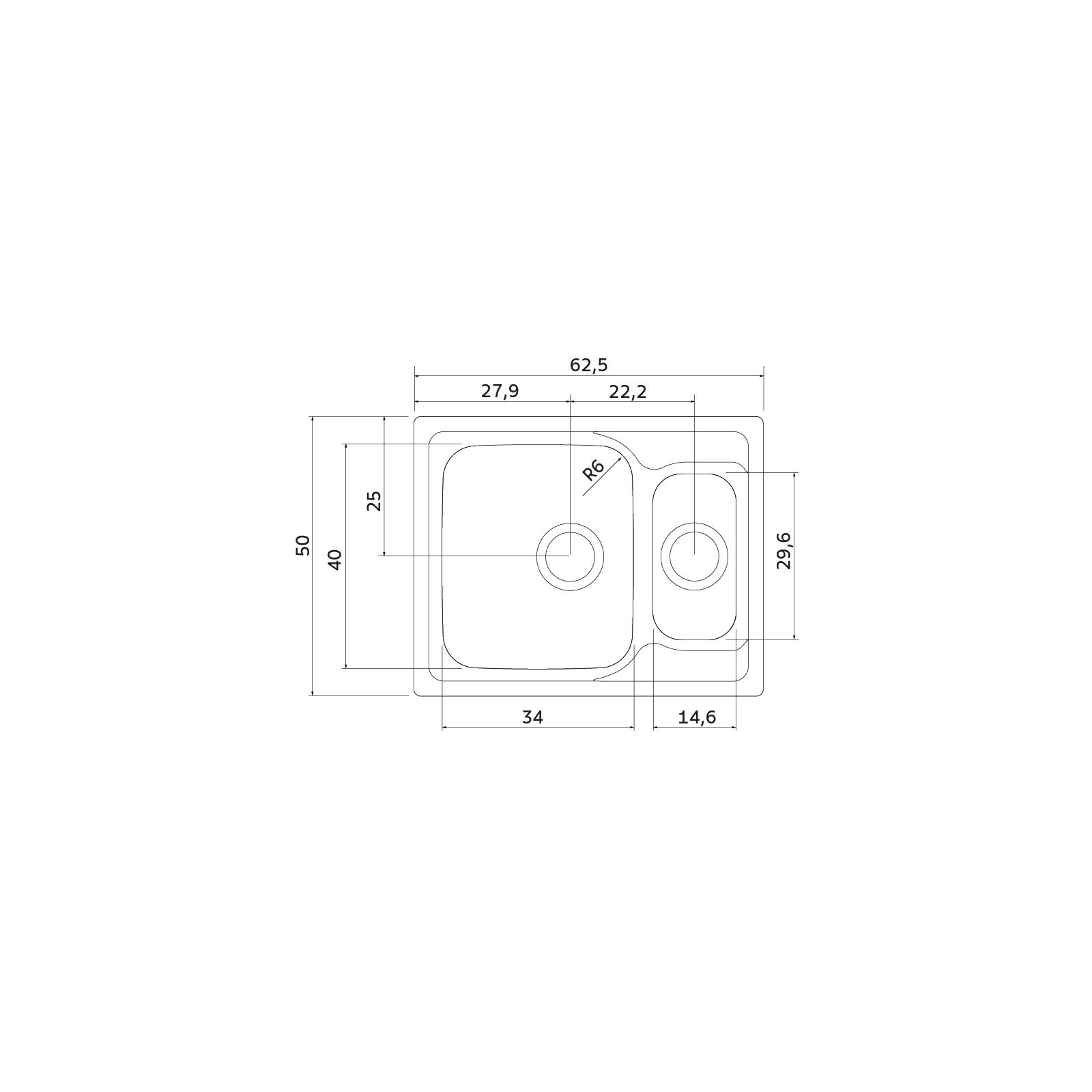 Cuba de Sobrepor Tramontina Marea Deep 1.5c 34 em Aço Inox com Acabamento Escovado 62 X 50 Cm com Válvula - foto 2