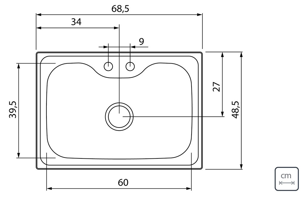 Cuba de Sobrepor Tramontina Morgana 60 Fx em Aço Inox com Acabamento Escovado 69 X 49 Cm com Válvula - foto 8