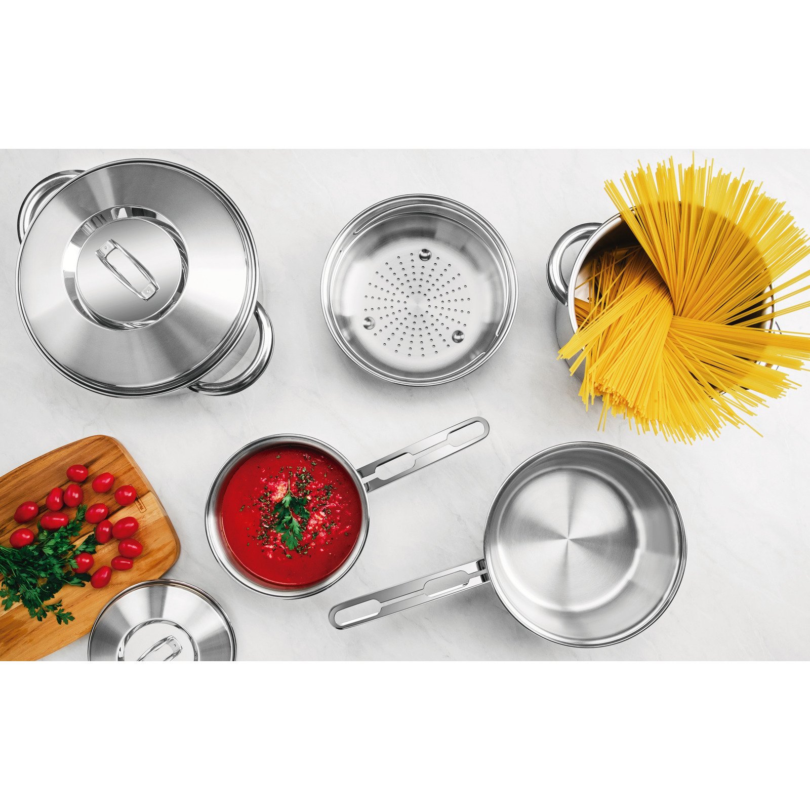 Jogo de Panelas Tramontina Solar em Aço Inox com Fundo Triplo e Tampas de Inox 5 Peças - foto 7