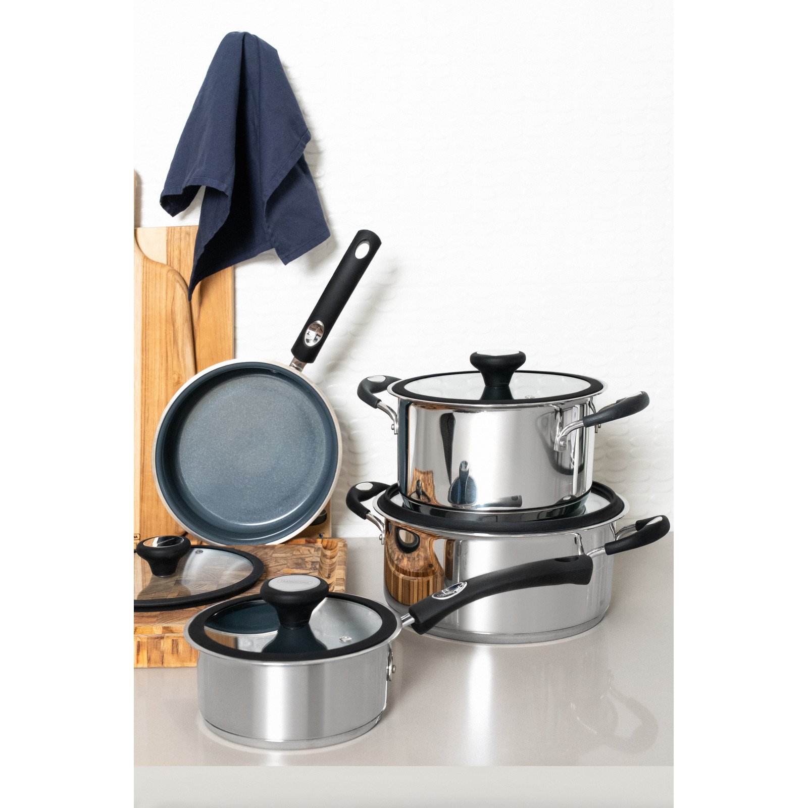 Jogo de Panelas Tramontina Solar Ceramic em Aço Inox Fundo Triplo com Revestimento Interno Cerâmico Grafite 4 Peças - foto 5