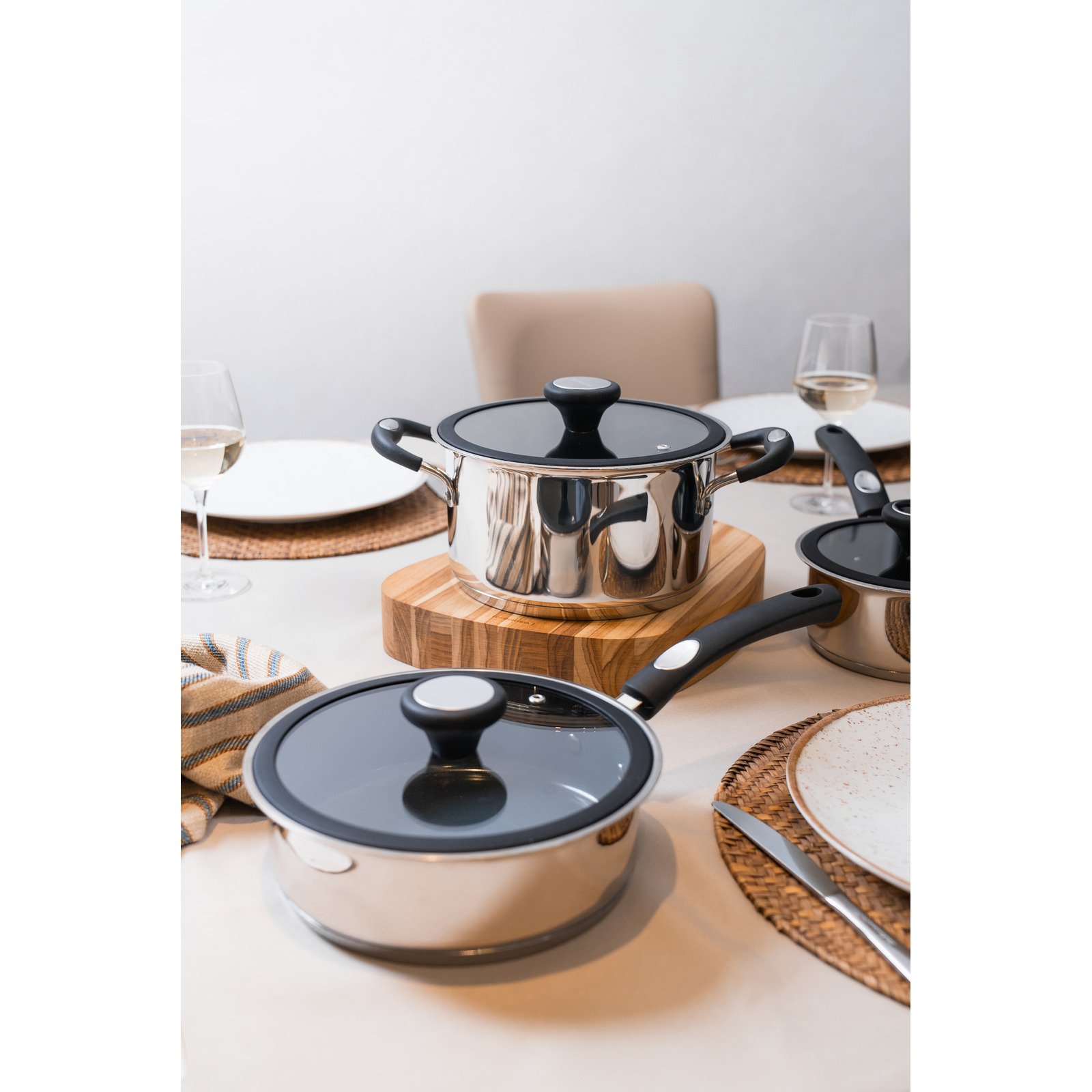 Jogo de Panelas Tramontina Solar Ceramic em Aço Inox Fundo Triplo com Revestimento Interno Cerâmico Grafite 4 Peças - foto 7