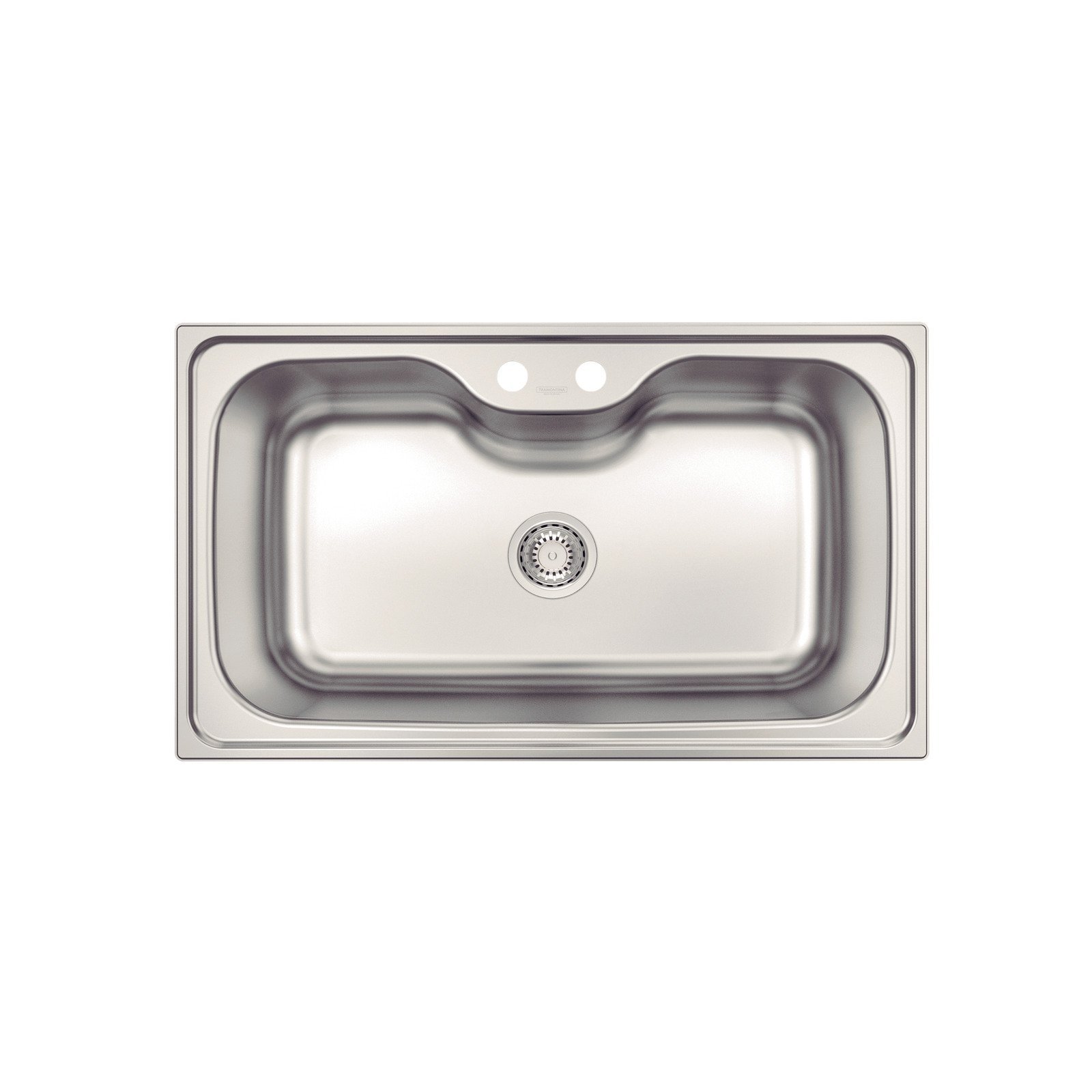 Cuba de Sobrepor Tramontina Morgana Maxi 78 Fx em Aço Inox com Acabamento Escovado com Válvula 86x50 Cm