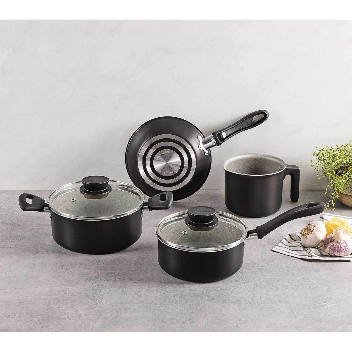 Jogo Panelas Tramontina Linz 4 Peças Aluminio Antiaderente Starflon Max Preto - foto 6