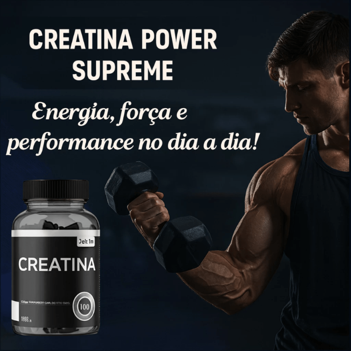 CREATINA 3000 mg - Power Supreme 120 Cápsulas