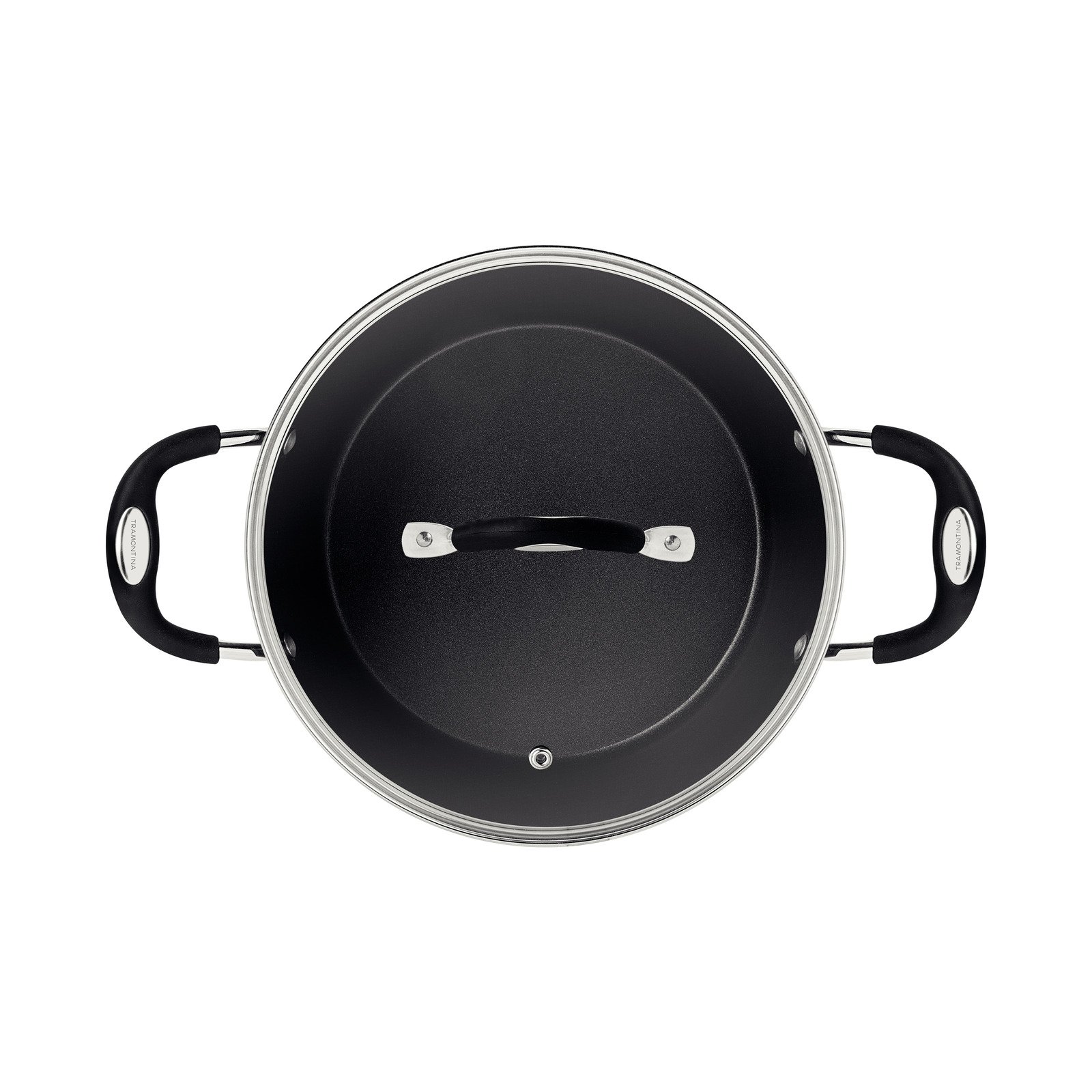 Caçarola Tramontina Mônaco Induction em Alumínio com Revestimento Interno e Externo Antiaderente Starflon Premium Preto com Tampa de Vidro 28 Cm 6,4 L - foto 3