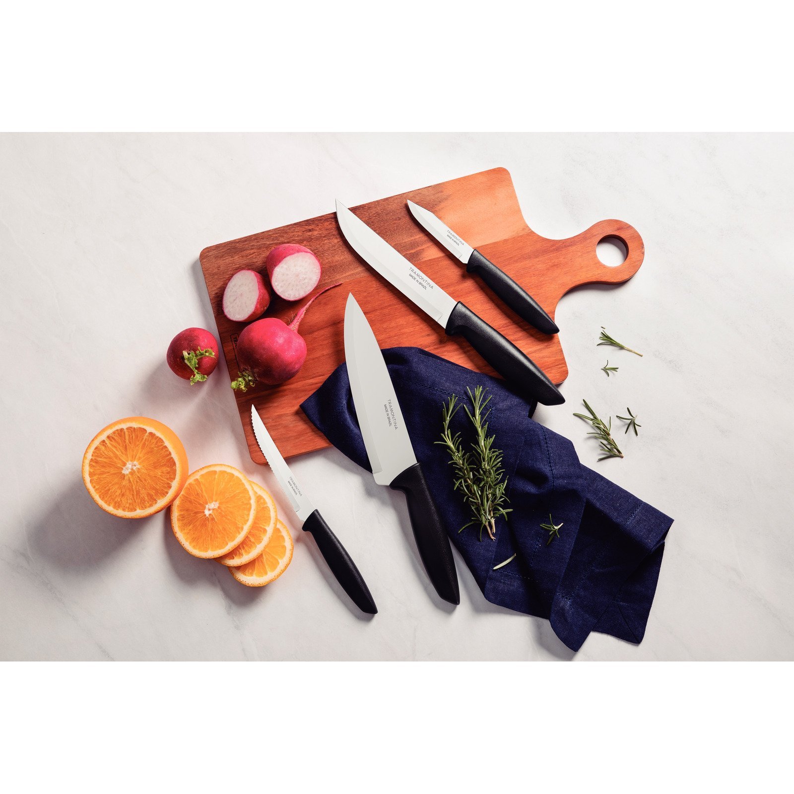 Jogo de Facas Tramontina Plenus com Lâminas em Aço Inox e Cabos de Polipropileno Preto 04 Peças - foto 2