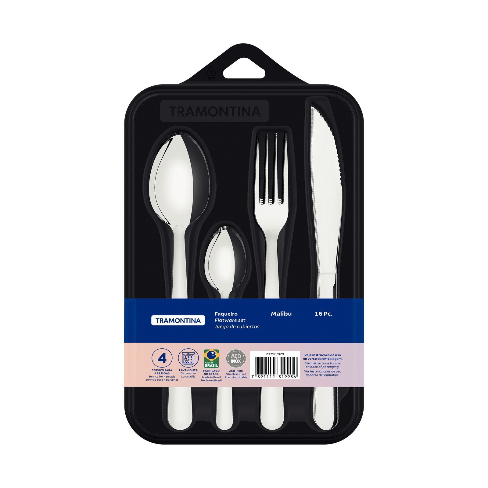 Faqueiro Tramontina Malibu em Aço Inox 16 Peças - foto 5