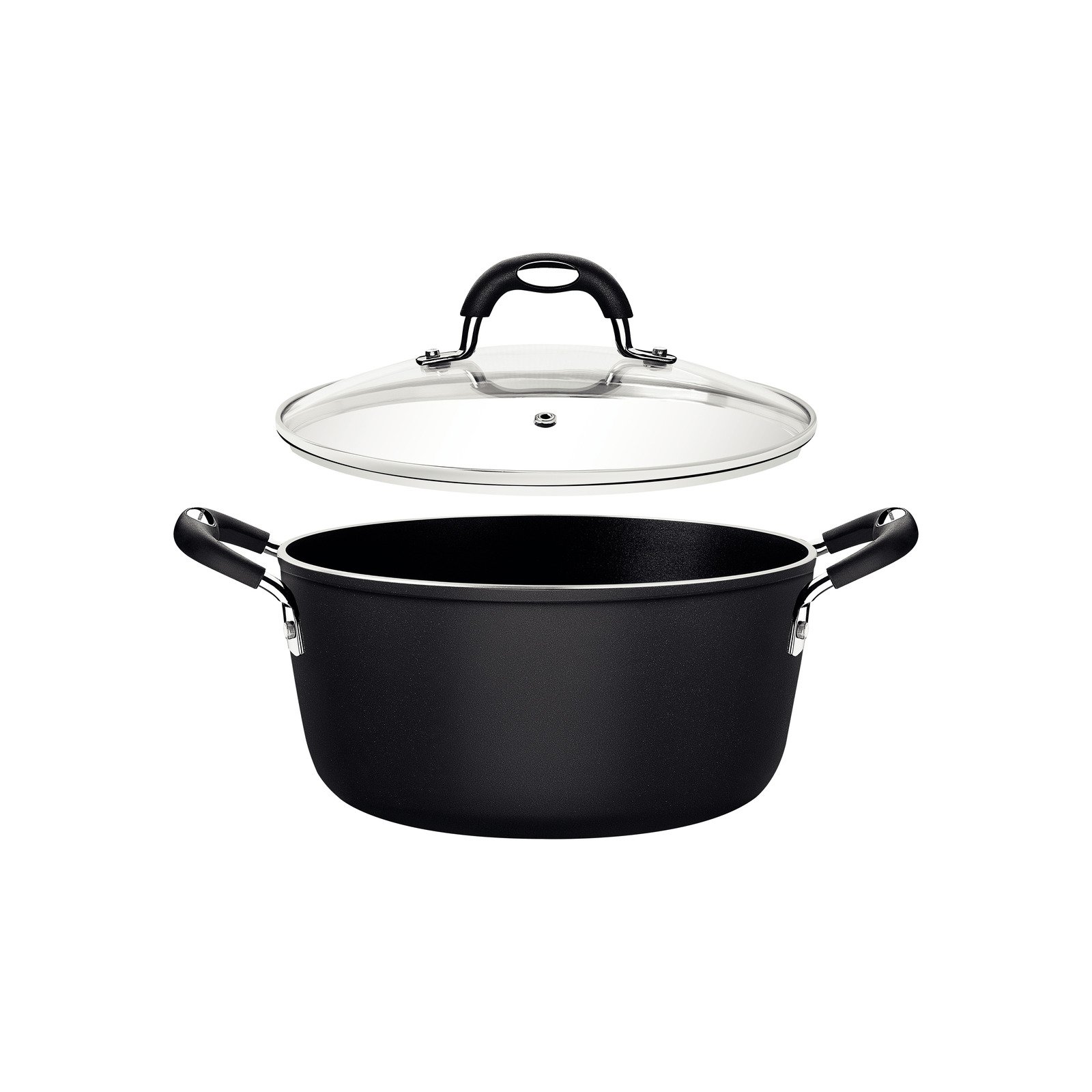 Caçarola Tramontina Mônaco Induction em Alumínio com Revestimento Interno e Externo Antiaderente Starflon Premium Preto com Tampa de Vidro 20 Cm 2,6 L - foto 3