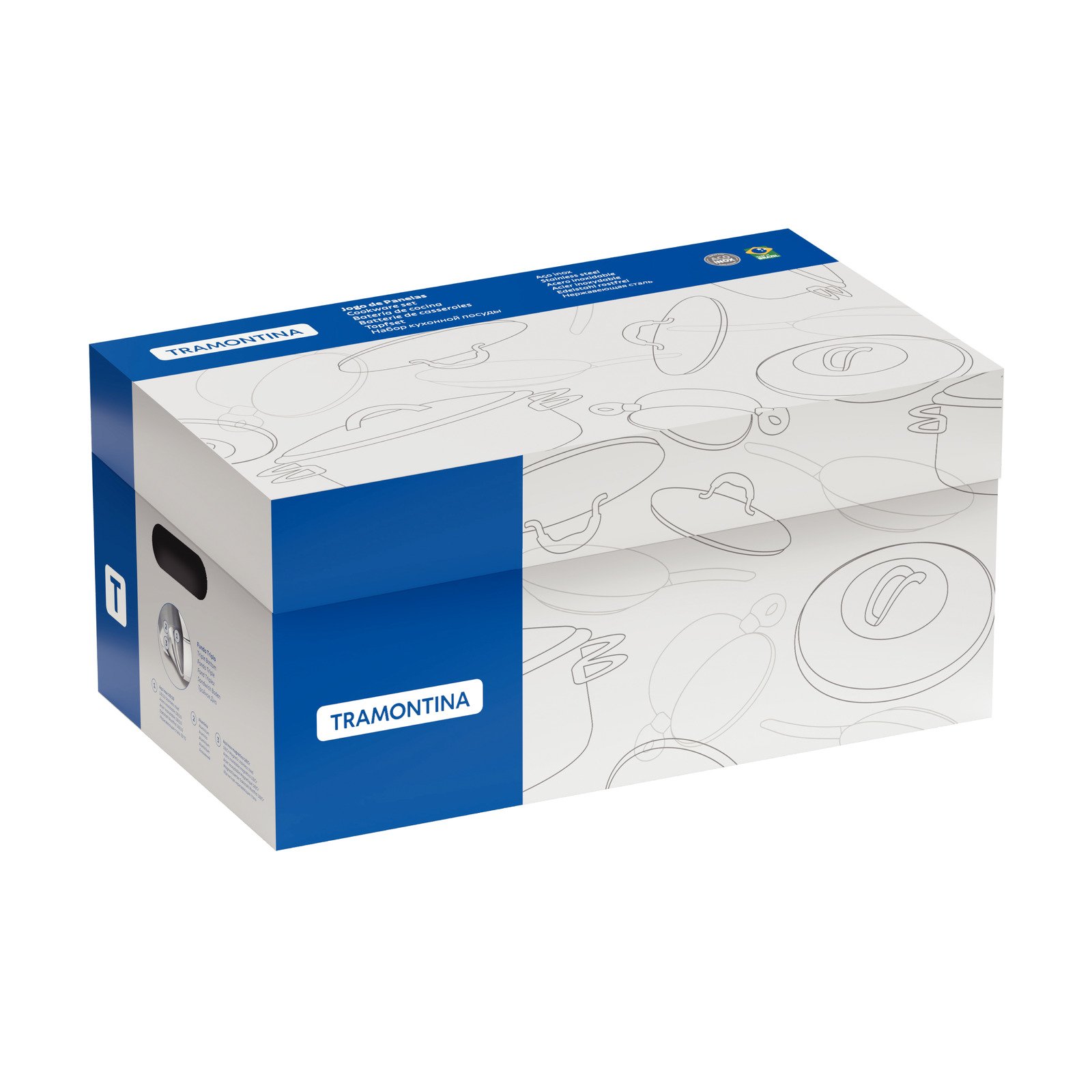 Jogo de Panelas Tramontina Solar Baquelite em Aço Inox Fundo Triplo com Cabos e Alças de Baquelite 6 Peças - foto 6