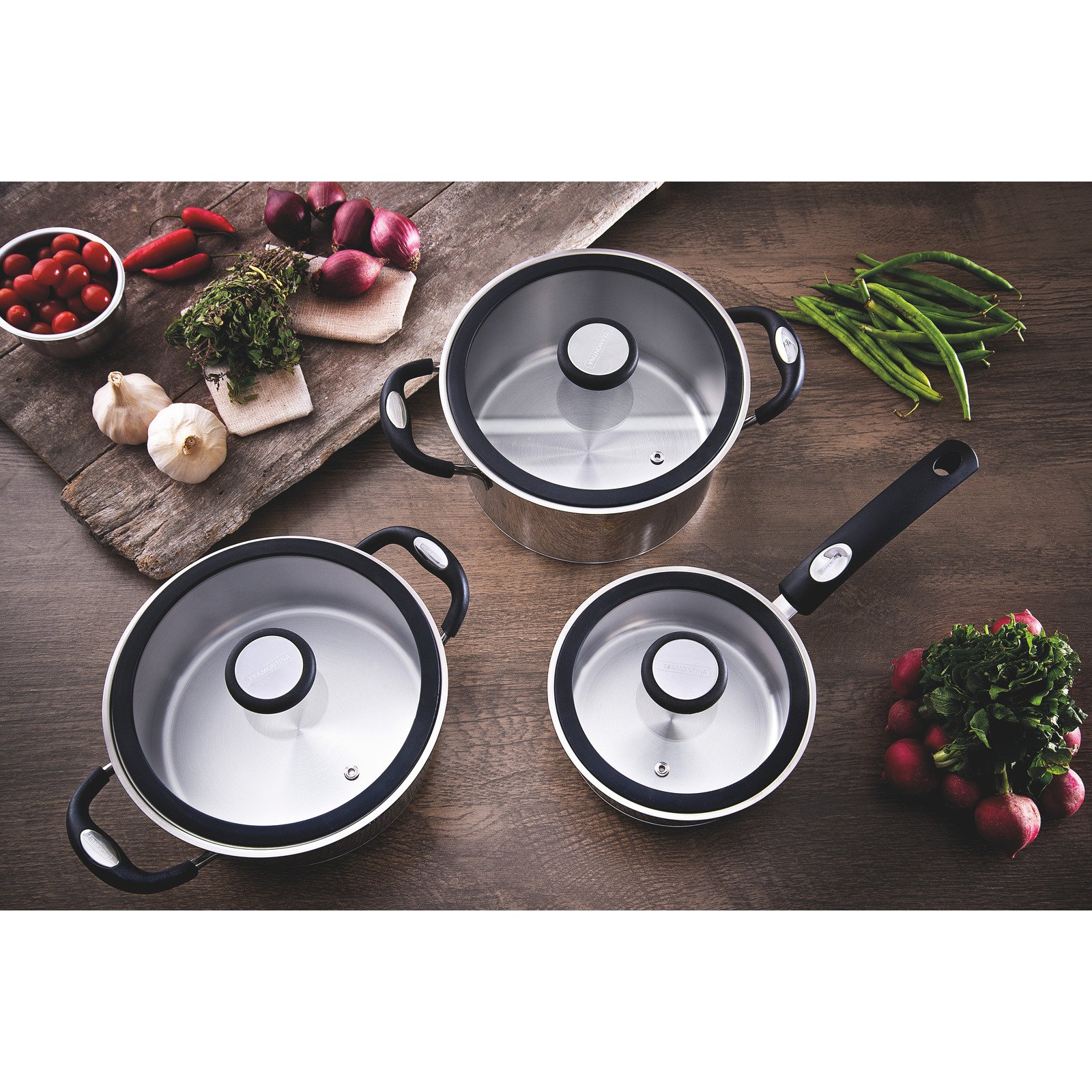 Panela Tramontina Solar Silicone em Aço Inox com Fundo Triplo 16 Cm 1,4 L - foto 7