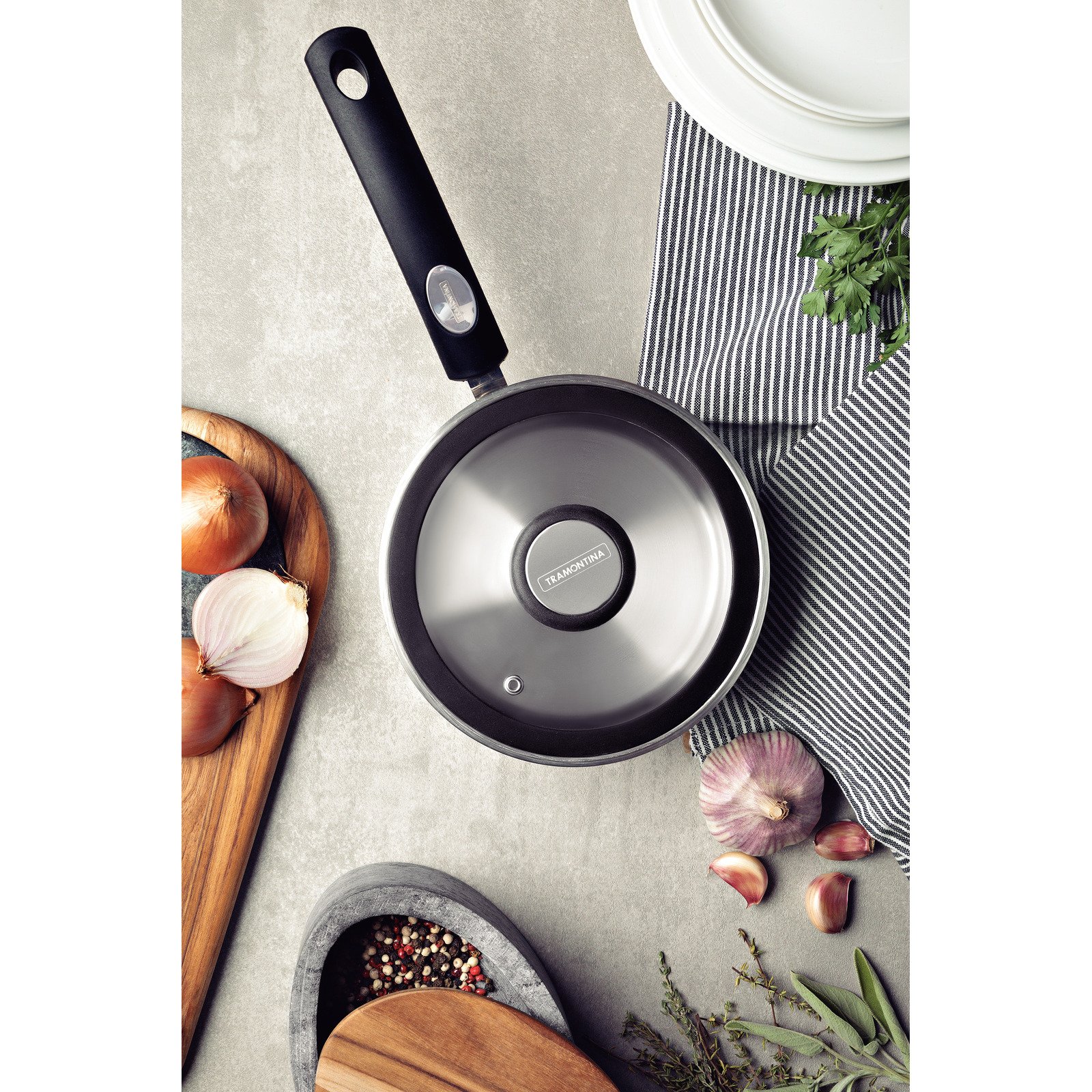 Panela Tramontina Solar Silicone em Aço Inox com Fundo Triplo 16 Cm 1,4 L - foto 4