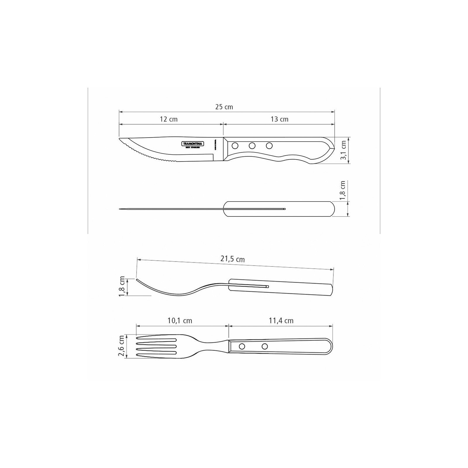 Jogo de Talheres Jumbo para Churrasco Tramontina em Aço Inox com Cabo Vermelho Polywood 4 Peças - foto 9