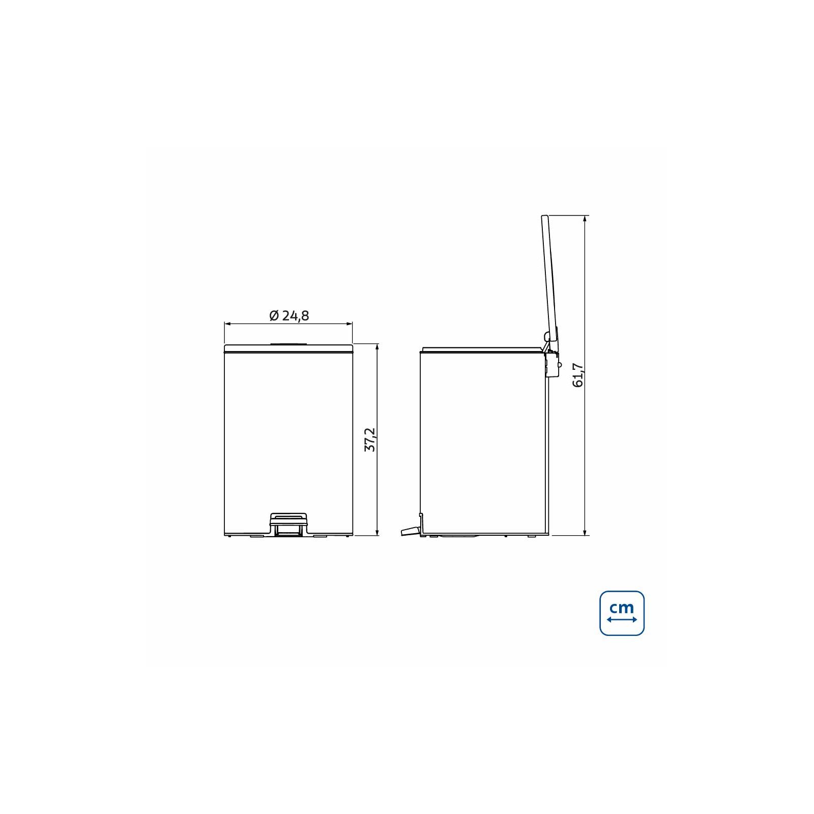 Lixeira Pedal 12L Tramontina Loop Aço Inox com Acabamento Polido e Balde Interno - foto 5