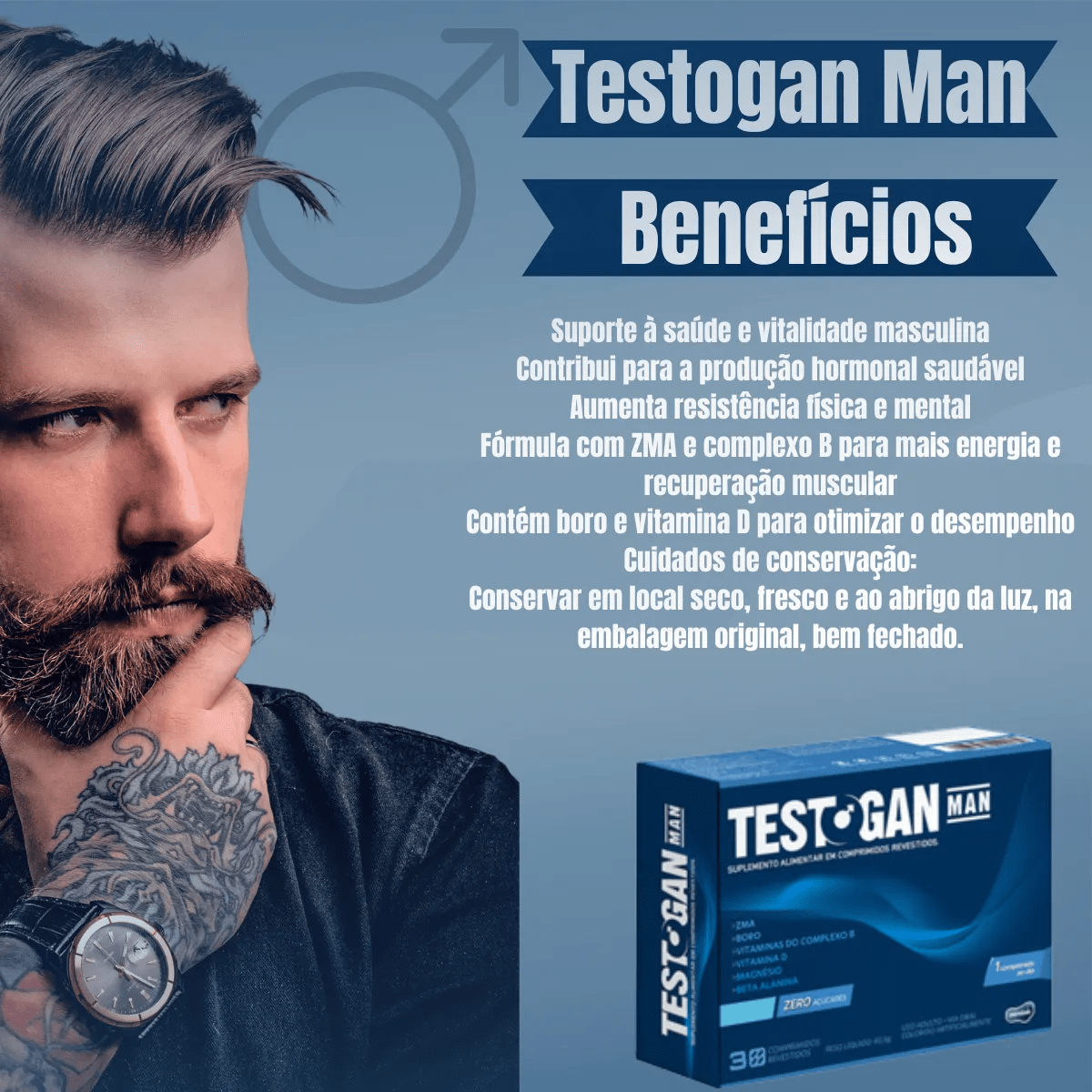 TESTOGAN 16X TESTO 1420mg com 30 Comprimidos