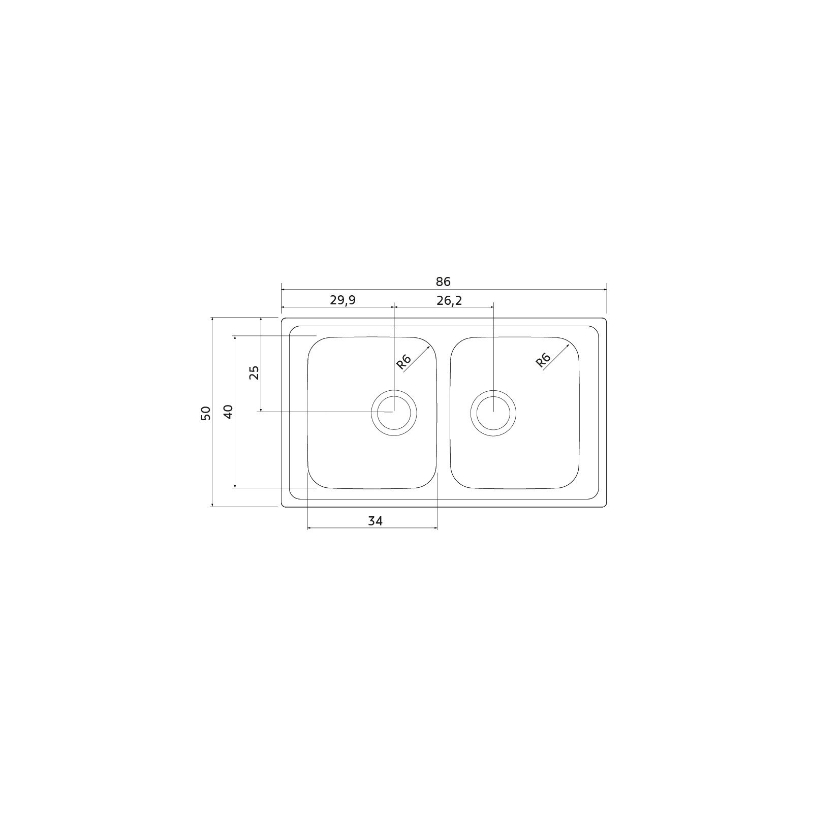 Cuba de Sobrepor Tramontina Marea Deep 2C 34 em Aço Inox com Acabamento Escovado 86 X 50 Cm com Válvula - foto 3