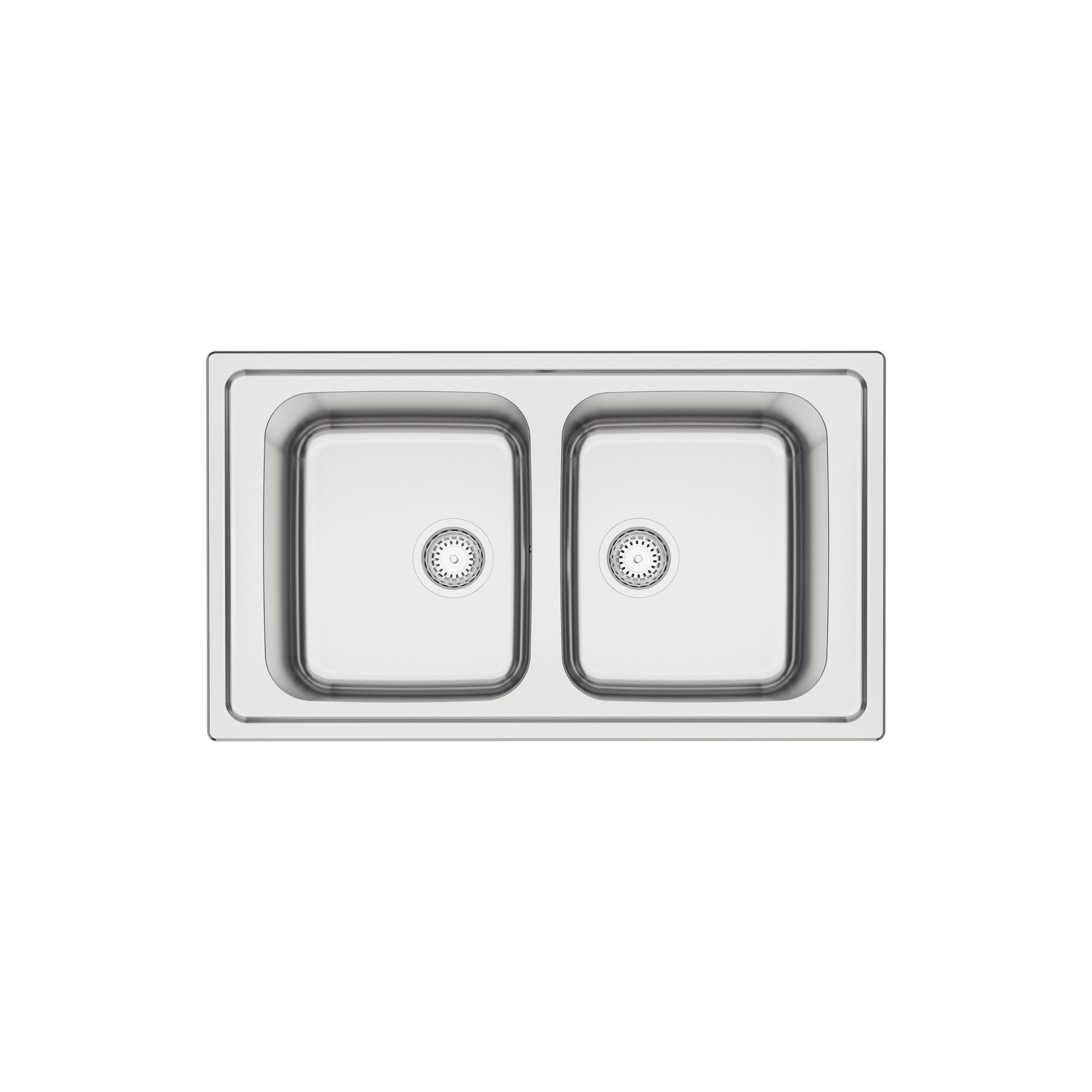 Cuba de Sobrepor Tramontina Marea Deep 2C 34 em Aço Inox com Acabamento Escovado 86 X 50 Cm com Válvula