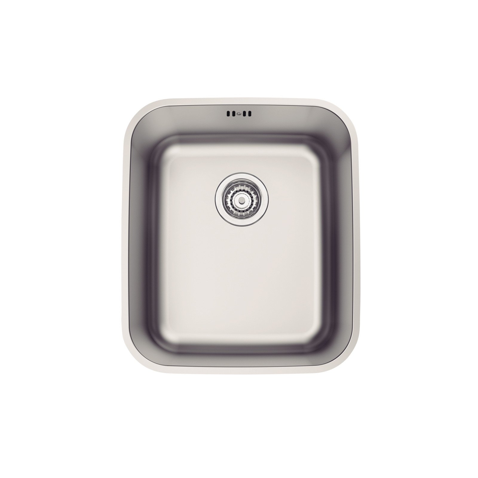 Cuba de Embutir Tramontina Dora 34 Bl R6 em Aço Inox Escovado com Válvula e Escape 34x40 Cm