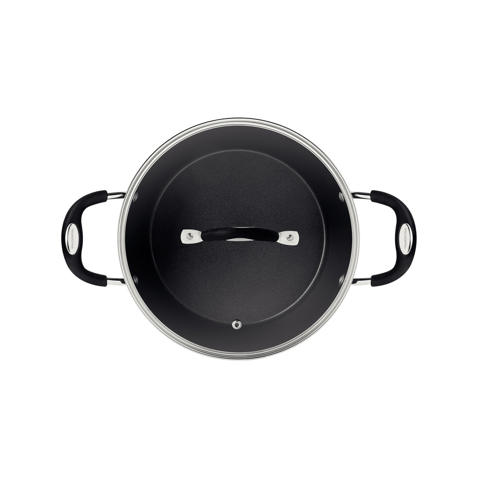Caçarola Tramontina Mônaco Induction em Alumínio com Revestimento Interno e Externo Antiaderente Starflon Premium Preto com Tampa de Vidro 22 Cm 3,5 L - foto 3