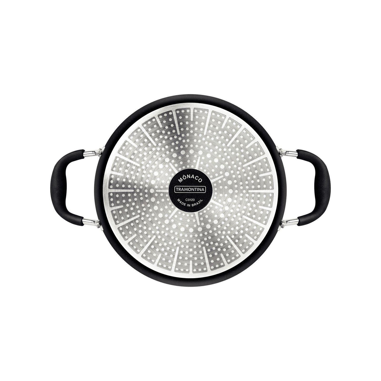 Caçarola Tramontina Mônaco Induction em Alumínio com Revestimento Interno e Externo Antiaderente Starflon Premium Preto com Tampa de Vidro 22 Cm 3,5 L - foto 4