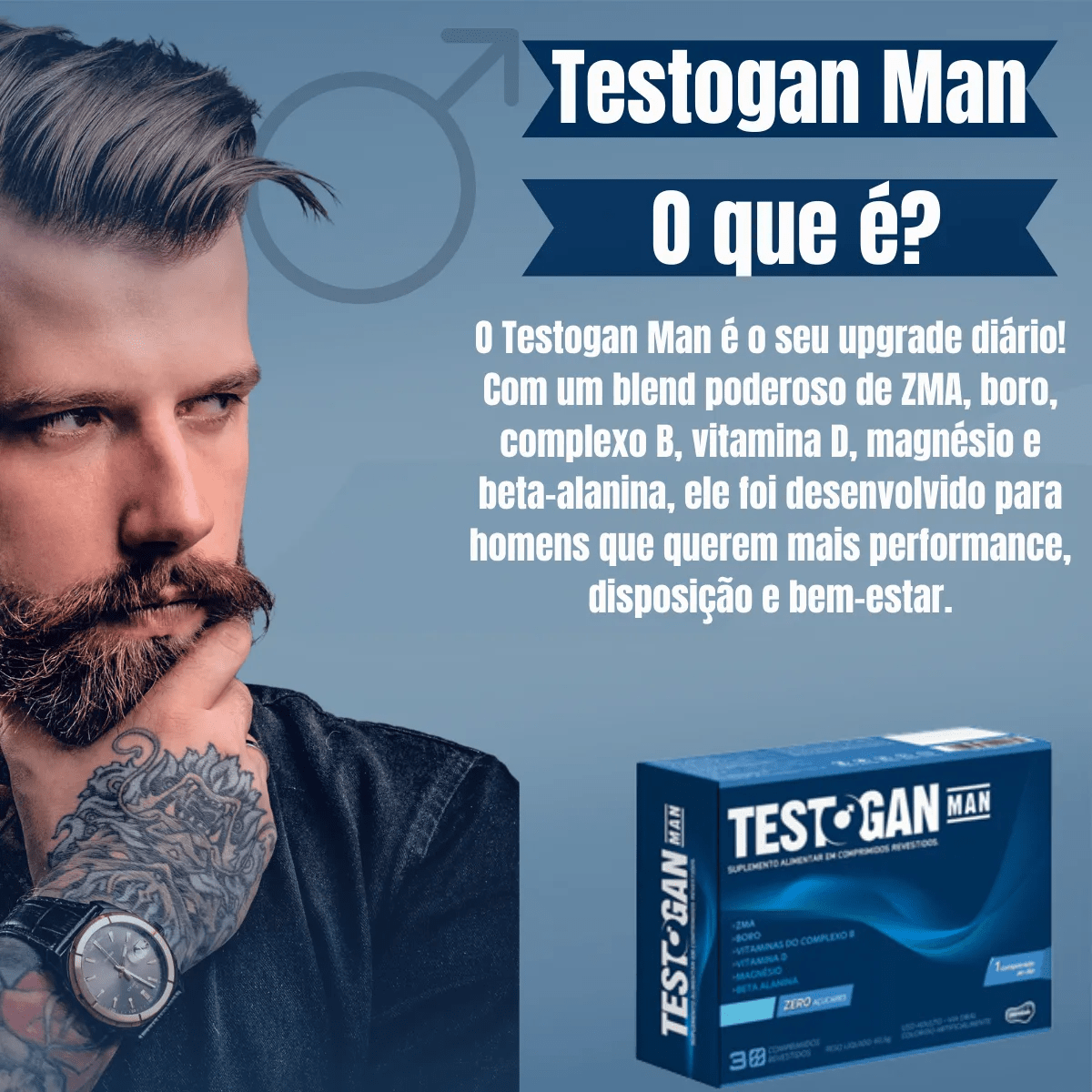 TESTOGAN 16X TESTO 1420mg com 30 Comprimidos