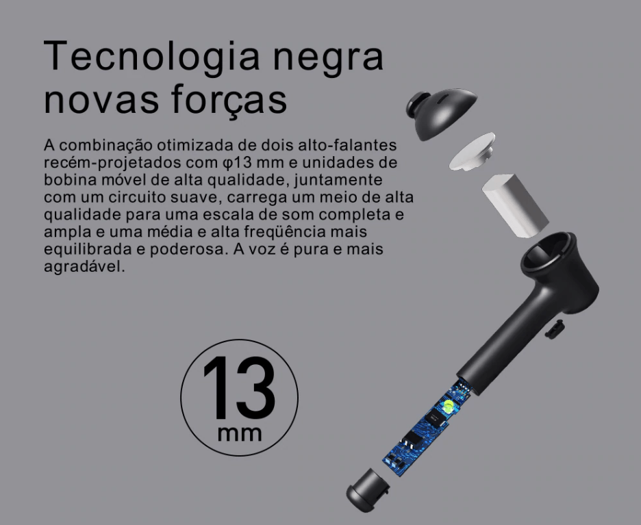 fone sem fio bluedio com tecnologia negra, mais som menos ruido