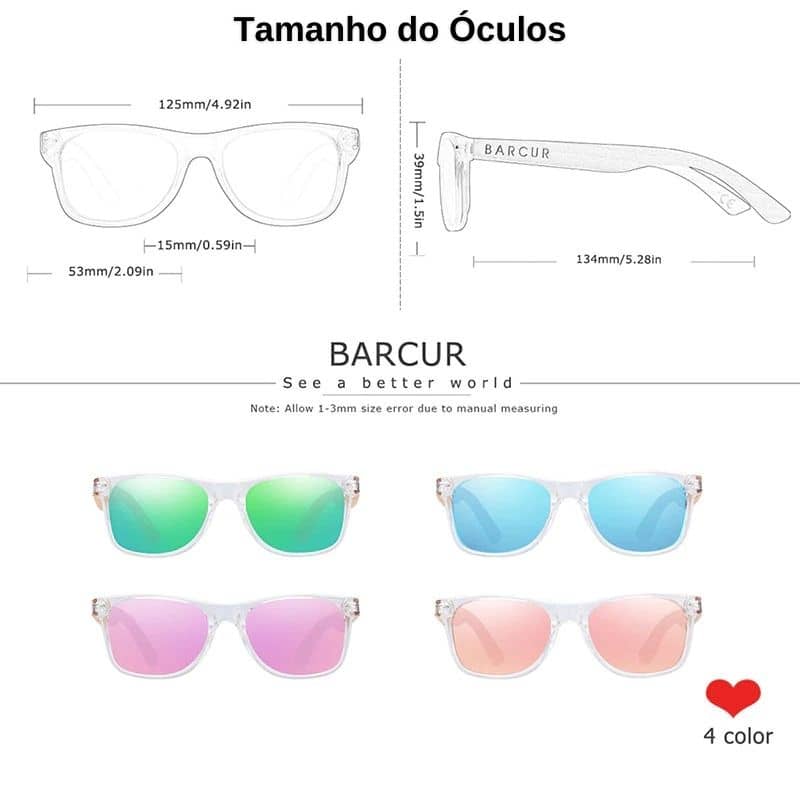 Óculos de Sol Barcur Unissex Infantil Madeira