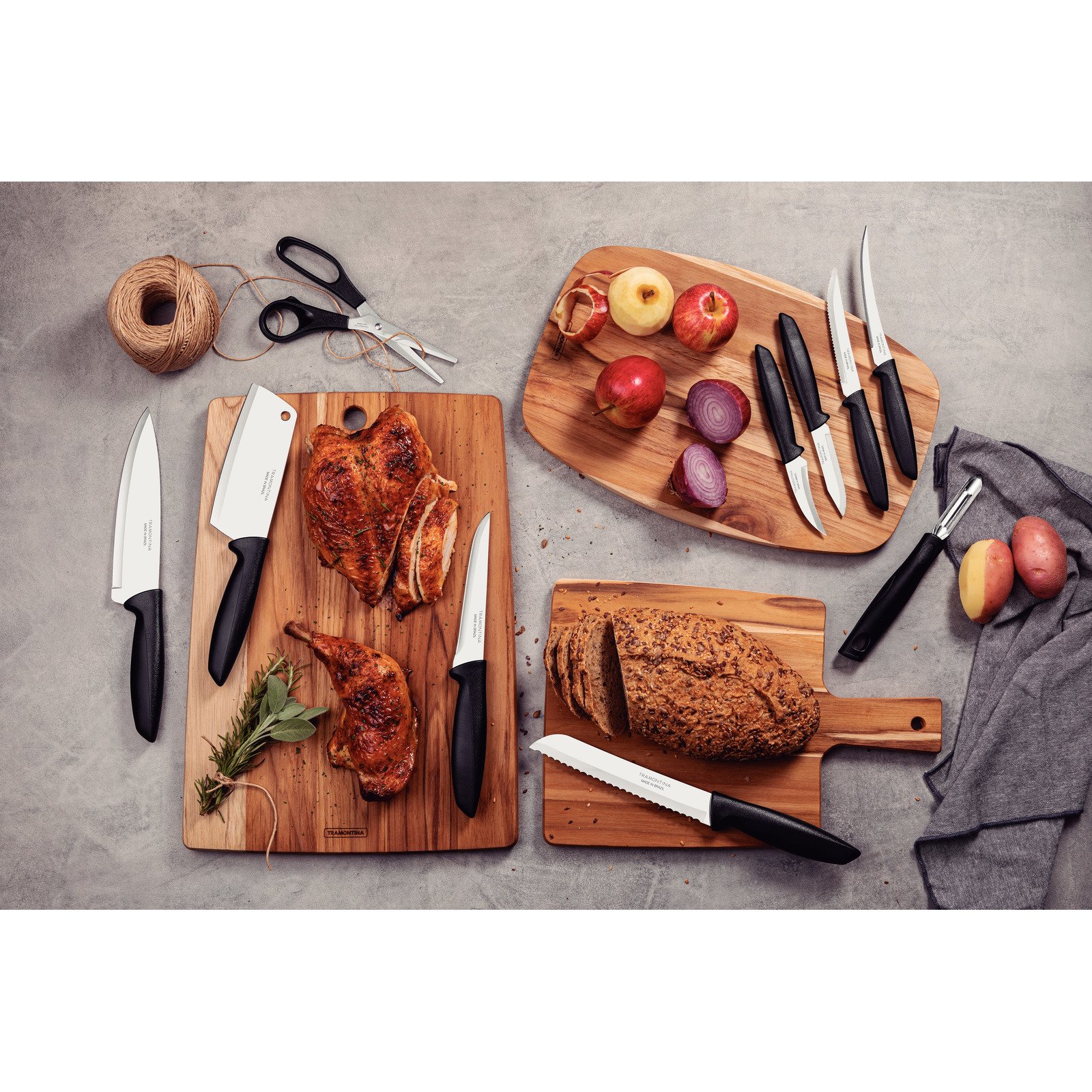 Jogo de Facas Tramontina Plenus com Lâminas em Aço Inox e Cabos de Polipropileno Preto 10 Peças - foto 2