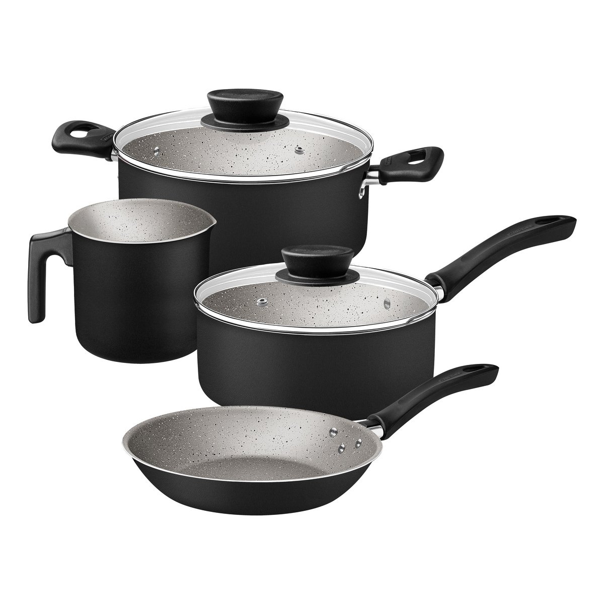 Jogo Panelas Tramontina Linz 4 Peças Aluminio Antiaderente Starflon Max Preto