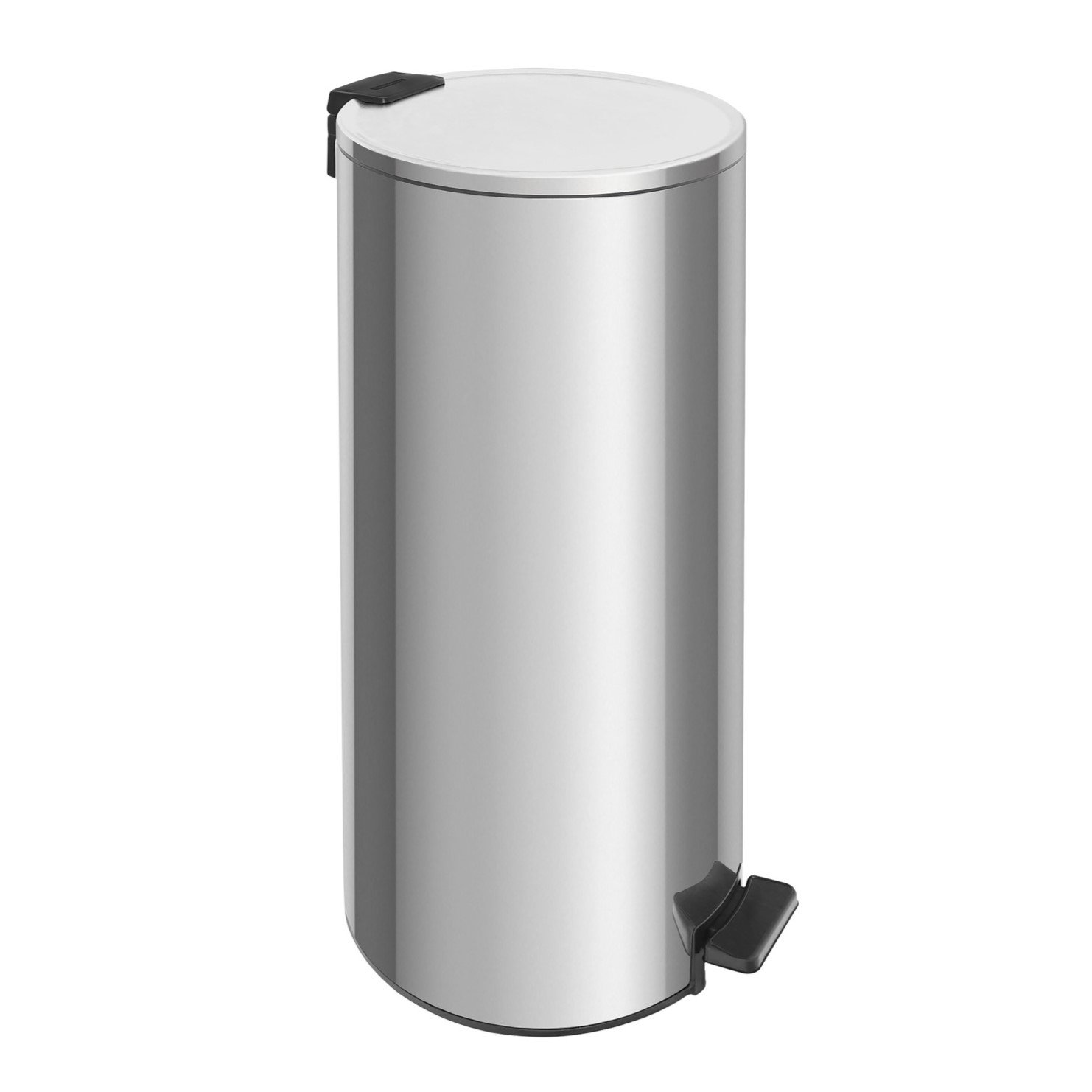 Lixeira com Pedal 30L Loop Tramontina Aço Inox com Acabamento Polido e Balde Interno