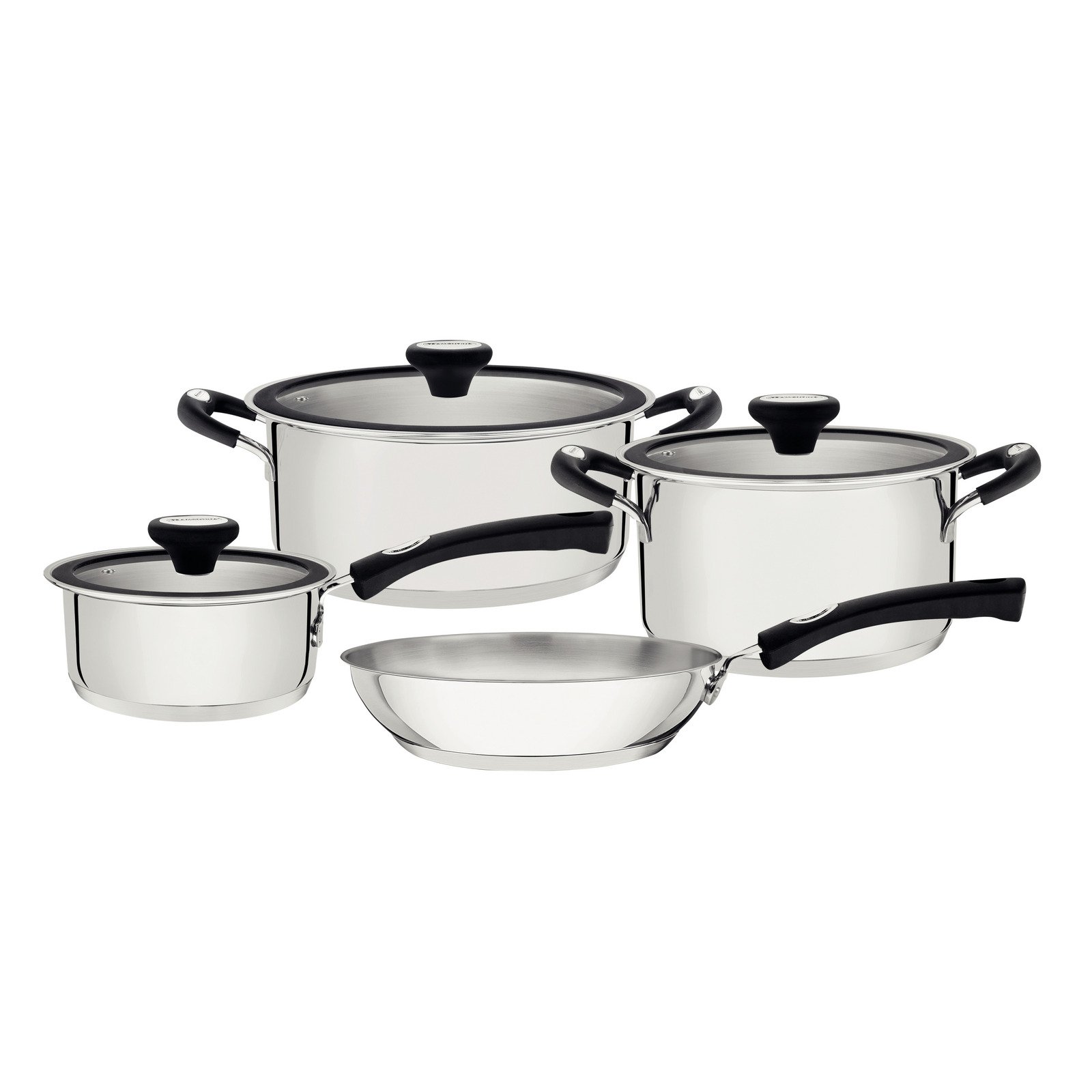 Jogo de Panelas Tramontina Solar Silicone em Aço Inox 4 Peças