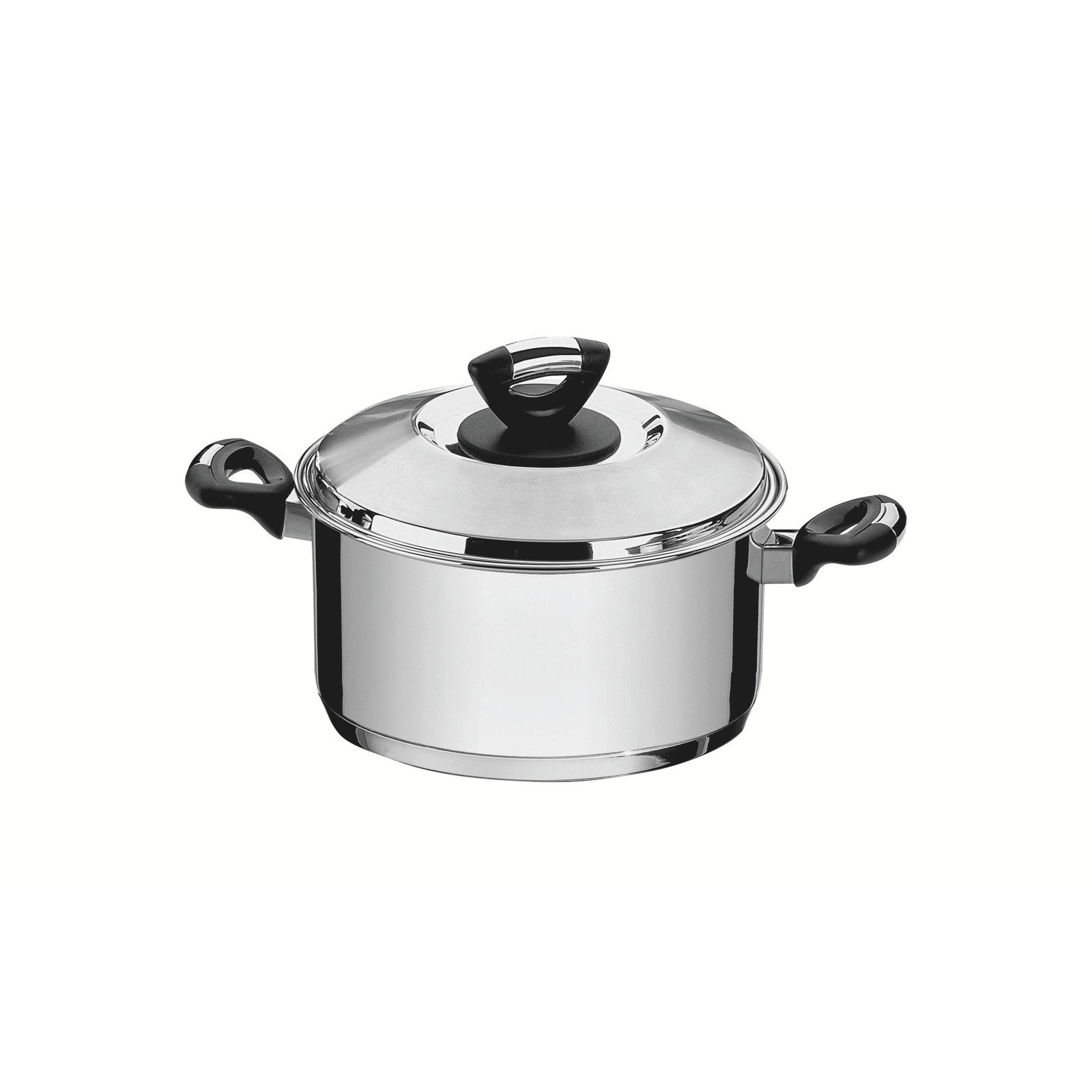 Caçarola Tramontina Solar Baquelite Funda em Aço Inox Fundo Triplo com Tampa Alças de Baquelite 20 Cm 3,6 L