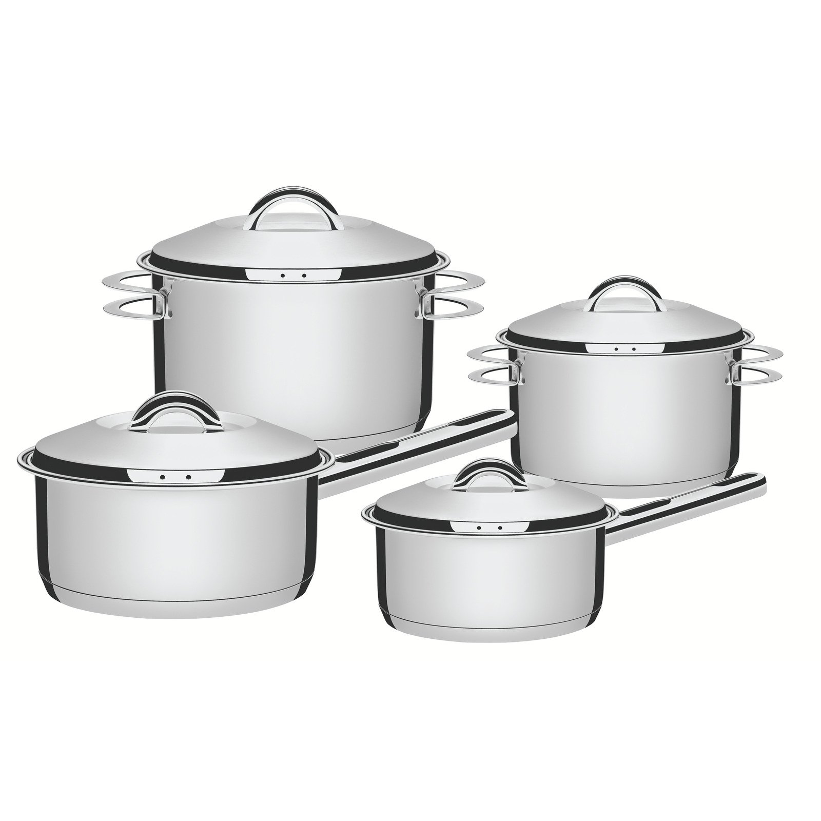 Jogo de Panelas Tramontina Solar em Aço Inox com Fundo Triplo 4 Peças