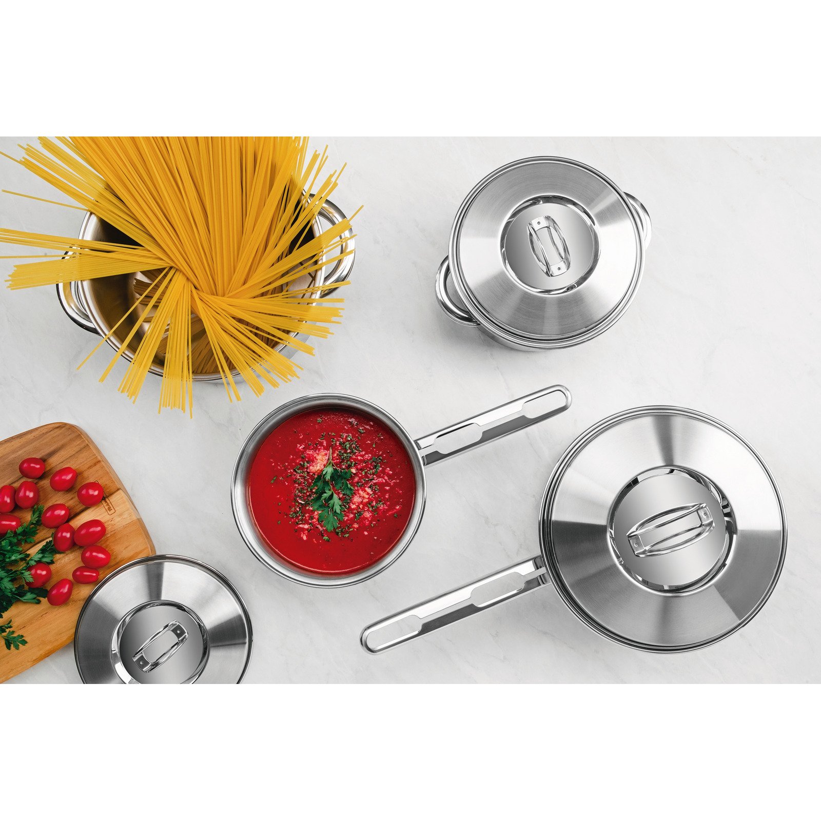 Jogo de Panelas Tramontina Solar em Aço Inox com Fundo Triplo 4 Peças - foto 4